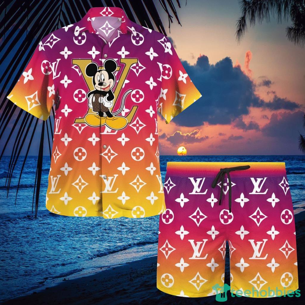 Louis Vuitton LV Mickey Disney Hawaiian Shirt And Short - Louis Vuitton LV Mickey Disney Hawaiian Shirt And Short
