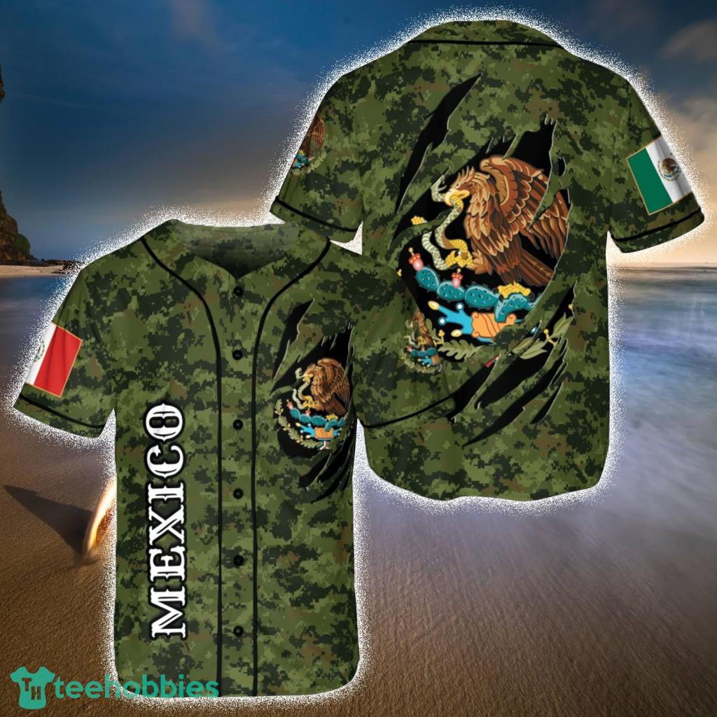 Mexico Flag Camo Pattern  Baseball Jerseys  Shirt - Mexico Flag Camo Pattern  Baseball Jerseys  Shirt