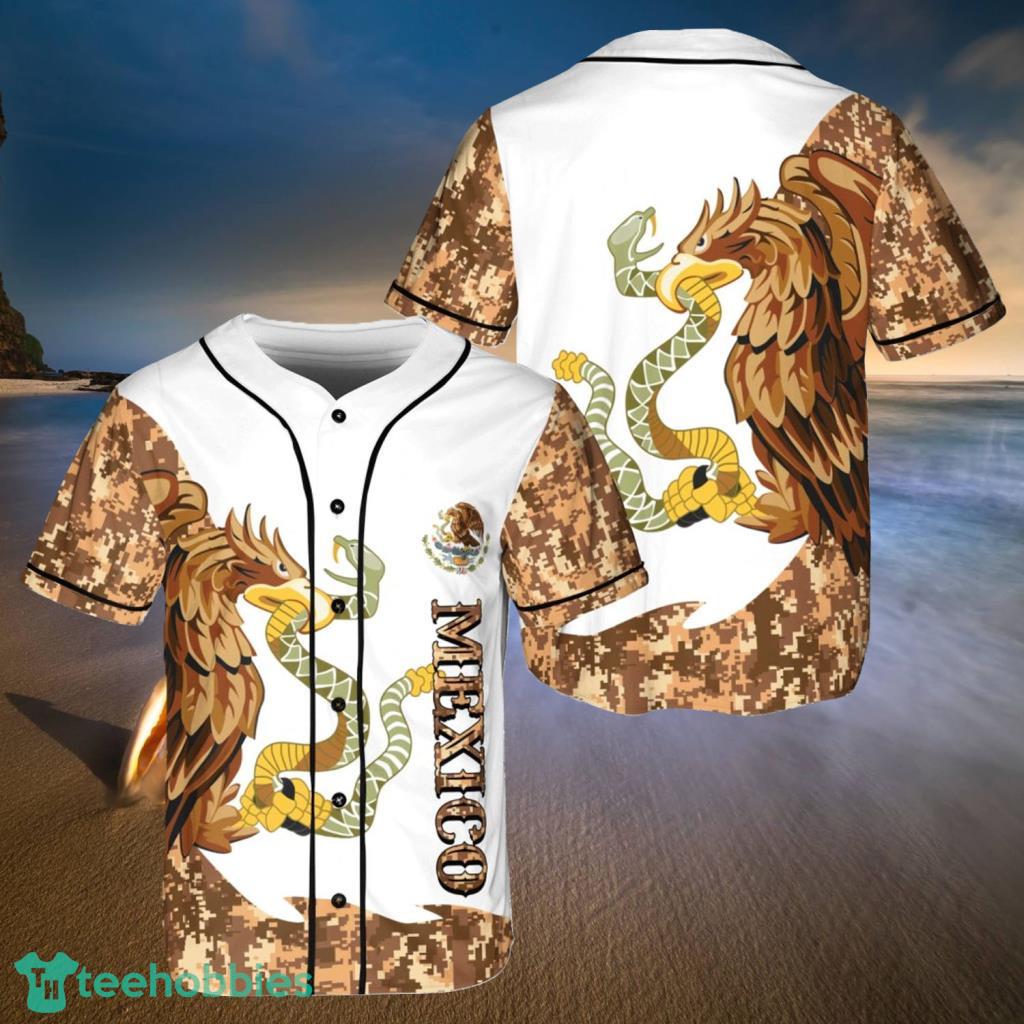 Custom Mexico Eagle 3D All Over Print Baseball Jersey Shirt Size S