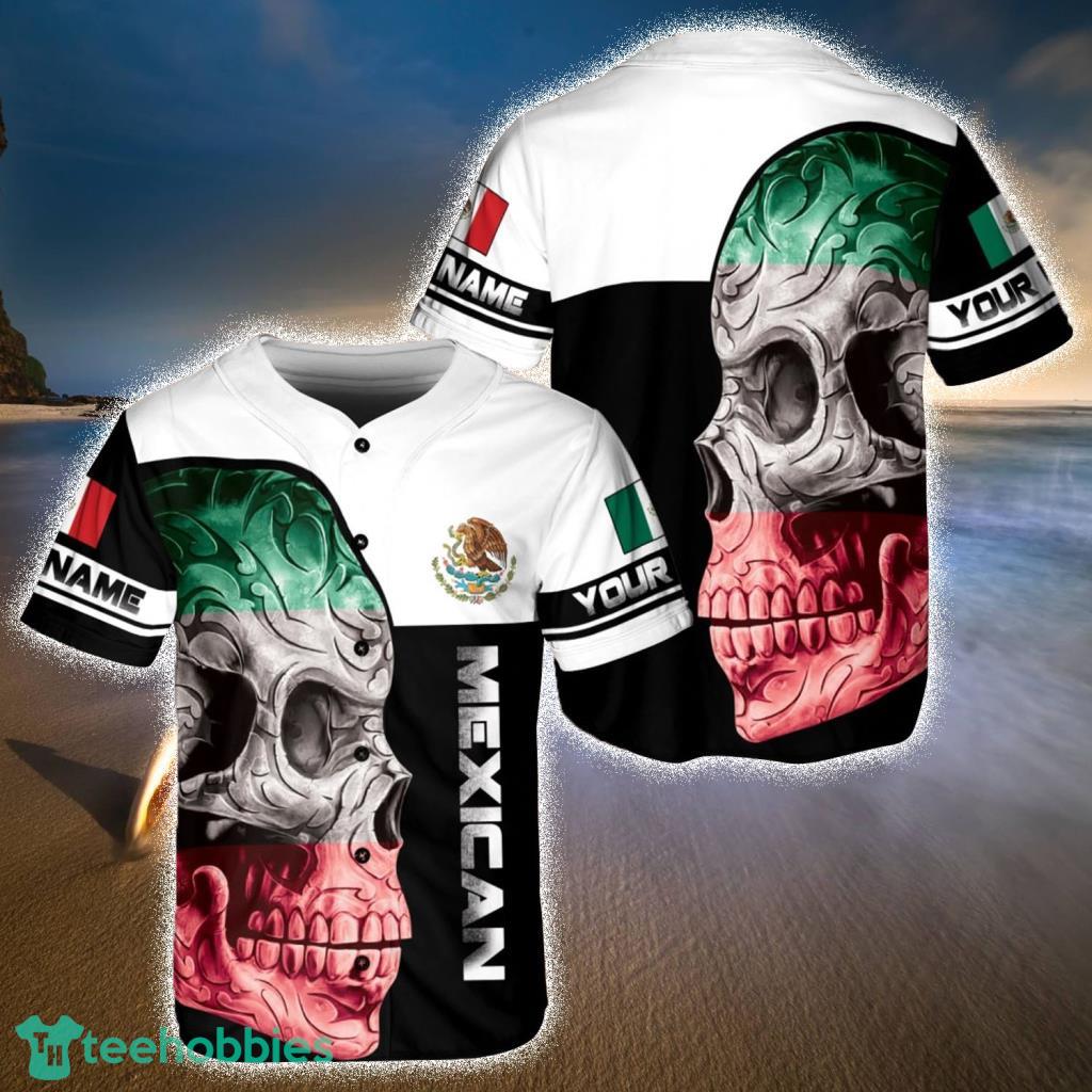 Mexico Skull And Eagle Logo Baseball Jerseys  Shirt - Mexico Skull And Eagle Logo Baseball Jerseys  Shirt