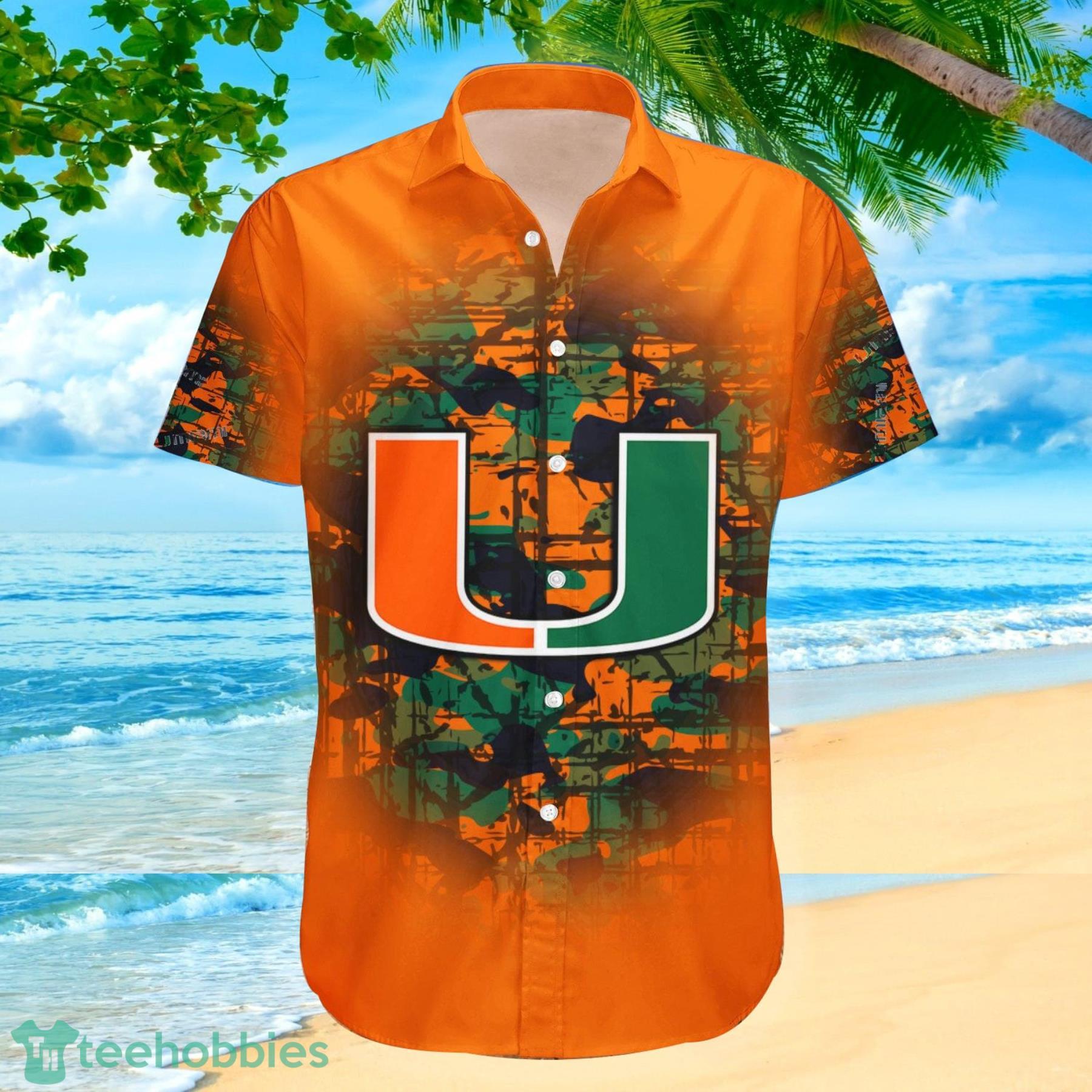 NCAA Miami Hurricanes Orange White Hawaiian Shirt Custom - T-shirts Low  Price