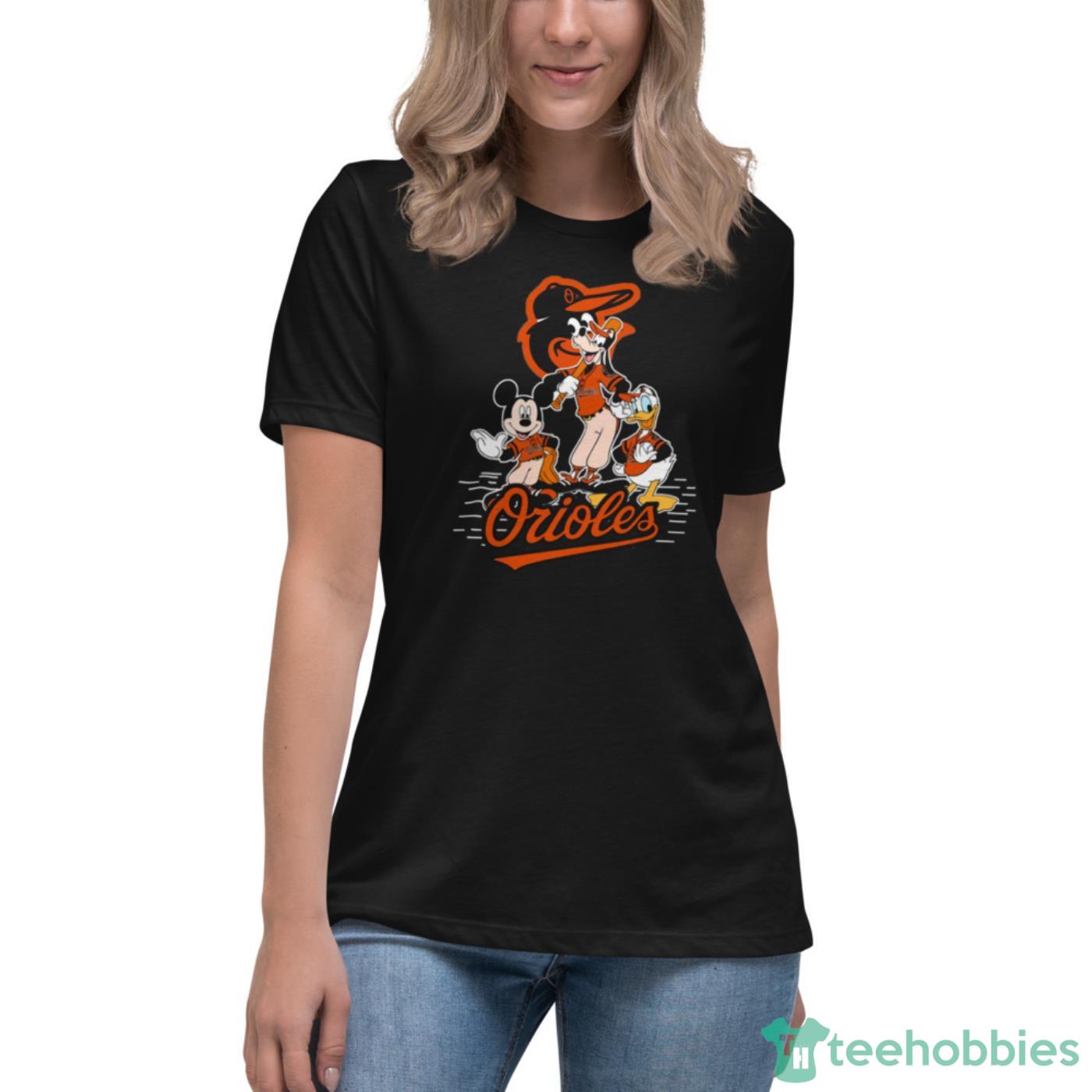 MLB Baltimore Orioles Mickey Mouse Donald Duck Goofy Baseball T