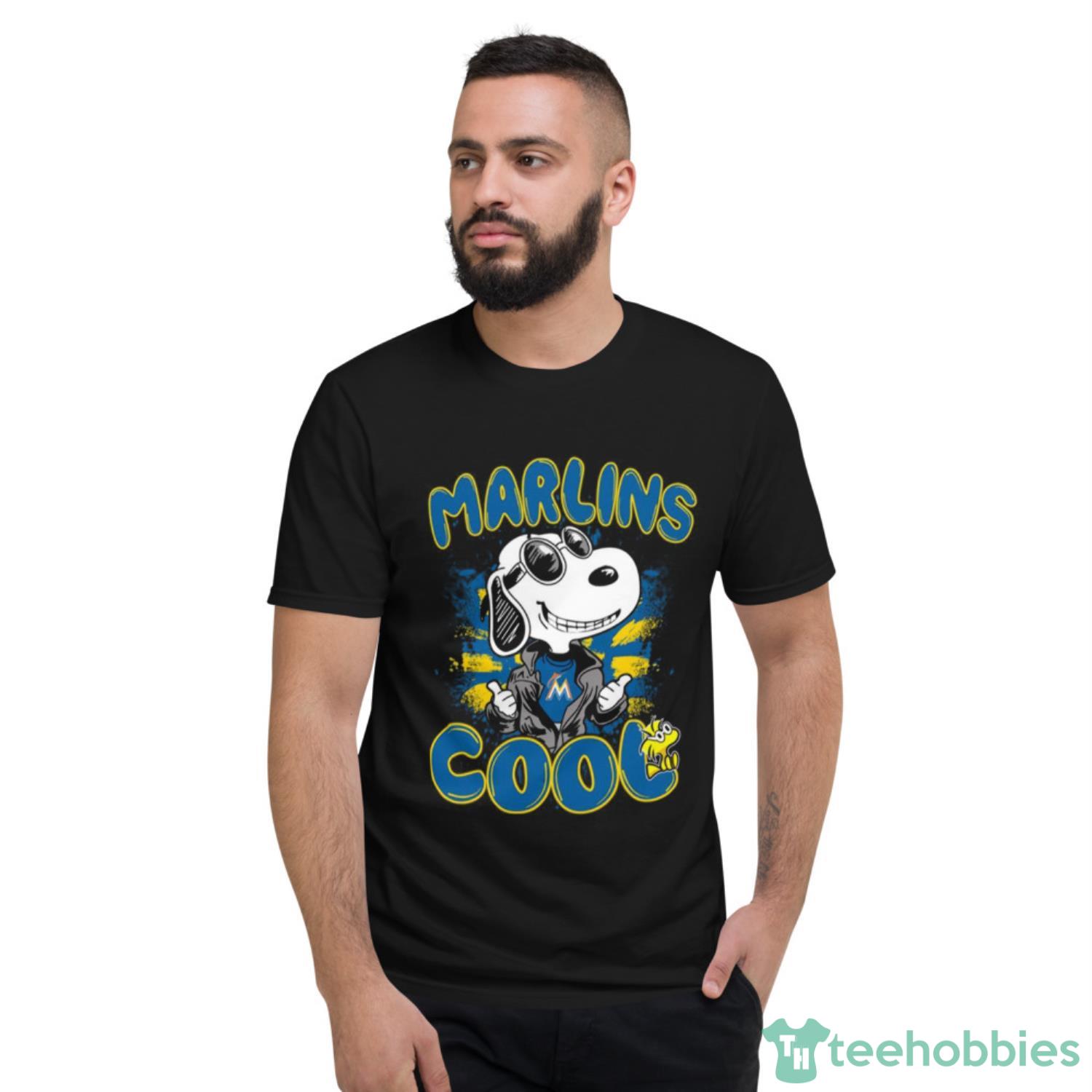 MLB Baseball Miami Marlins Cool Snoopy Shirt T Shirt - Short Sleeve T-Shirt