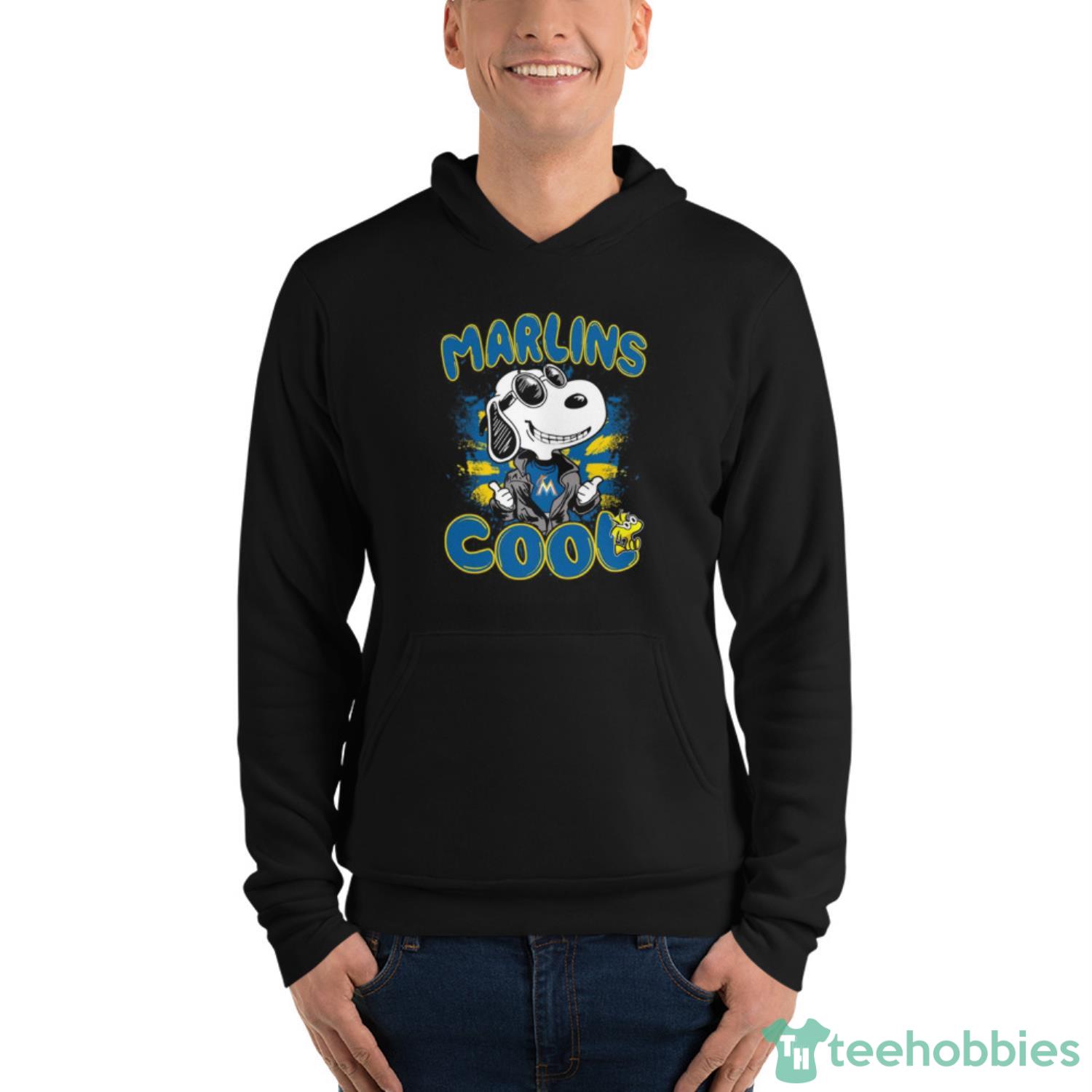 MLB Baseball Miami Marlins Cool Snoopy Shirt T Shirt - Unisex Fleece Pullover Hoodie