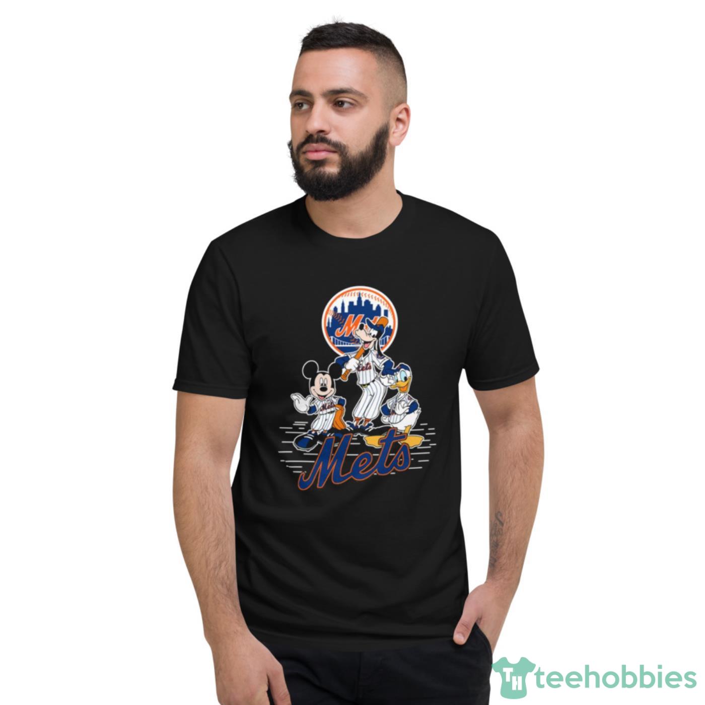 MLB New York Mets Mickey Mouse Donald Duck Goofy Baseball T Shirt T Shirt image MLB New York Mets Mickey Mouse Donald Duck Goofy Baseball T Shirt T Shirt - Short Sleeve T-Shirt