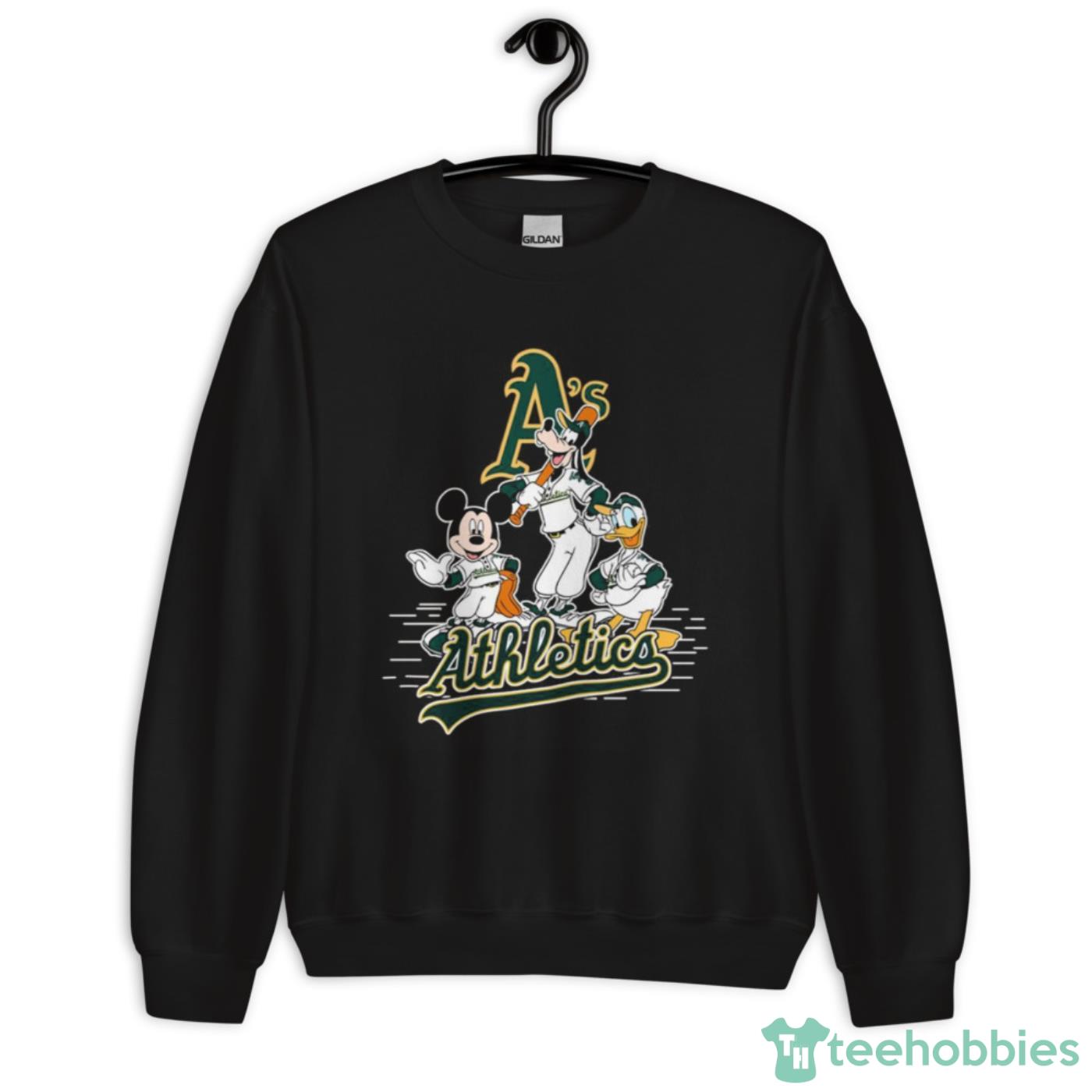 Oakland Athletics Mickey Donald And Goofy Baseball Hoodie 