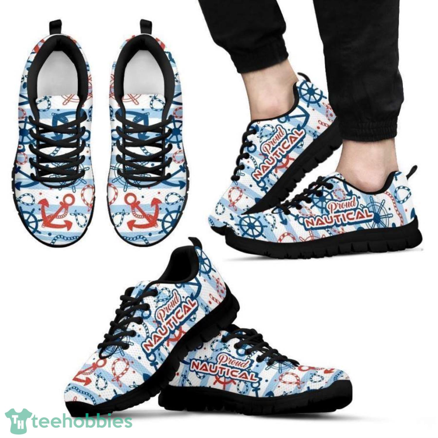 Nautical Pattern Sneakers Shoes For Men And Women Product Photo 2