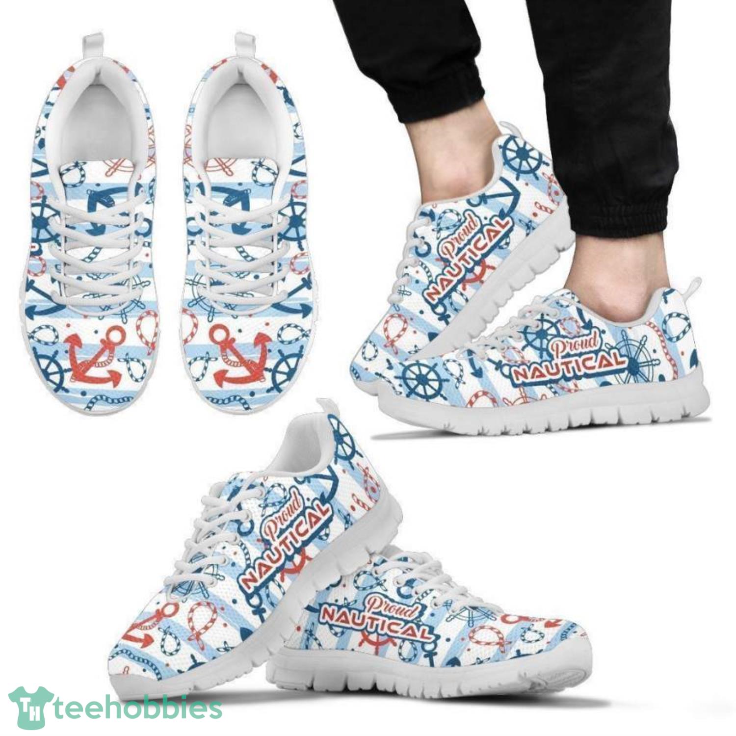 Nautical Pattern Sneakers Shoes For Men And Women Product Photo 1