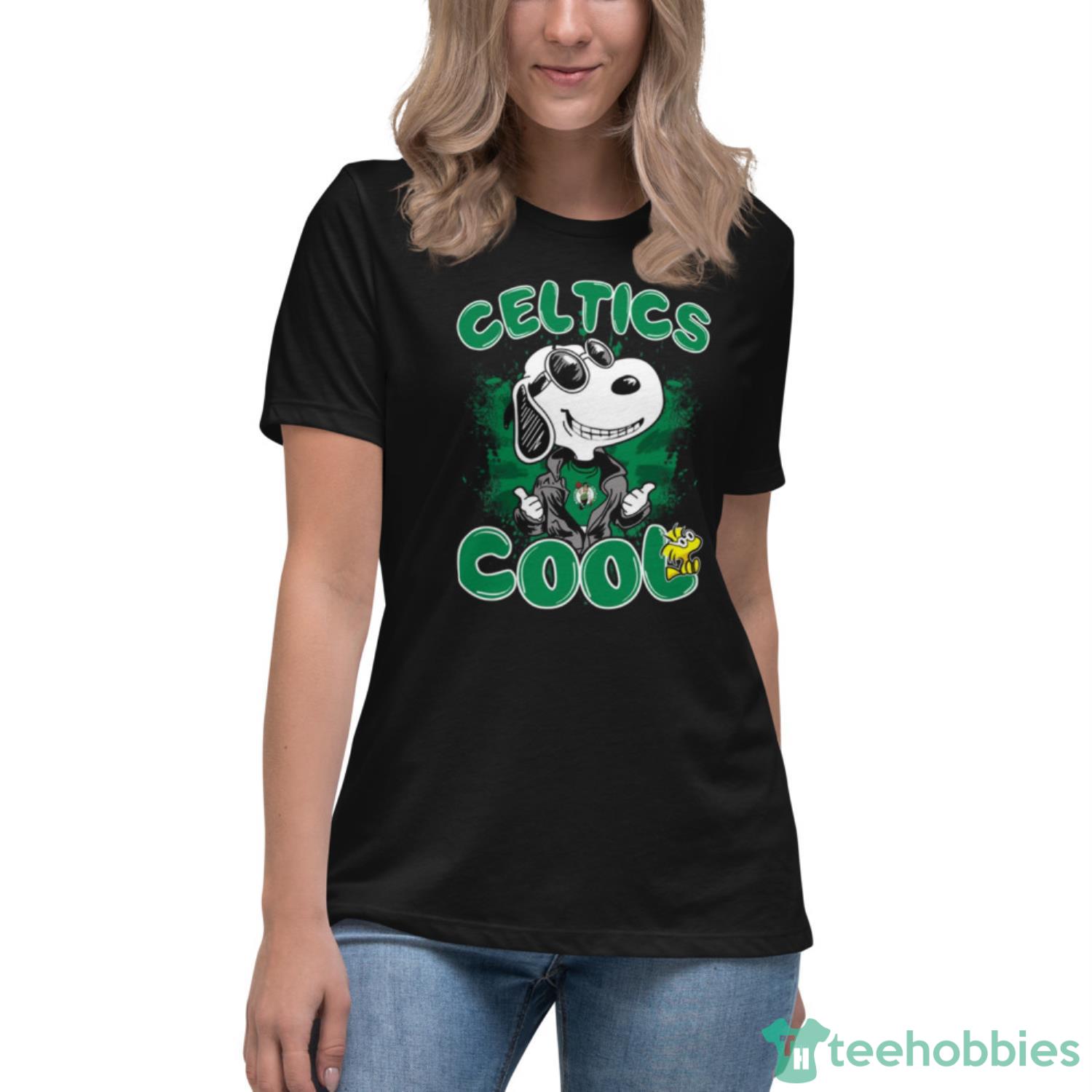 NBA Basketball Boston Celtics Cool Snoopy Shirt T Shirt - Womens Relaxed Short Sleeve Jersey Tee