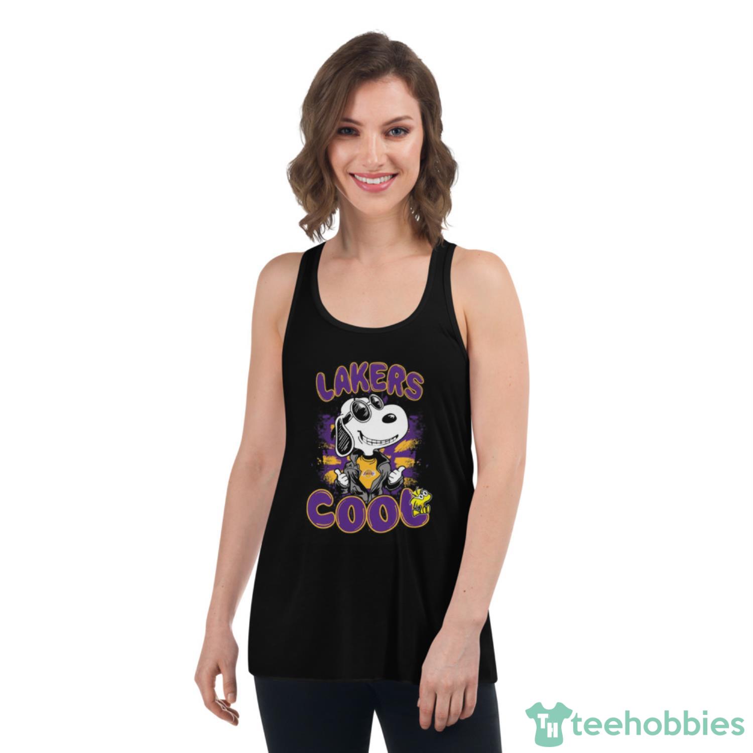 NBA Basketball Los Angeles Lakers Cool Snoopy Shirt T Shirt - Womens Flowy Racerback Tank