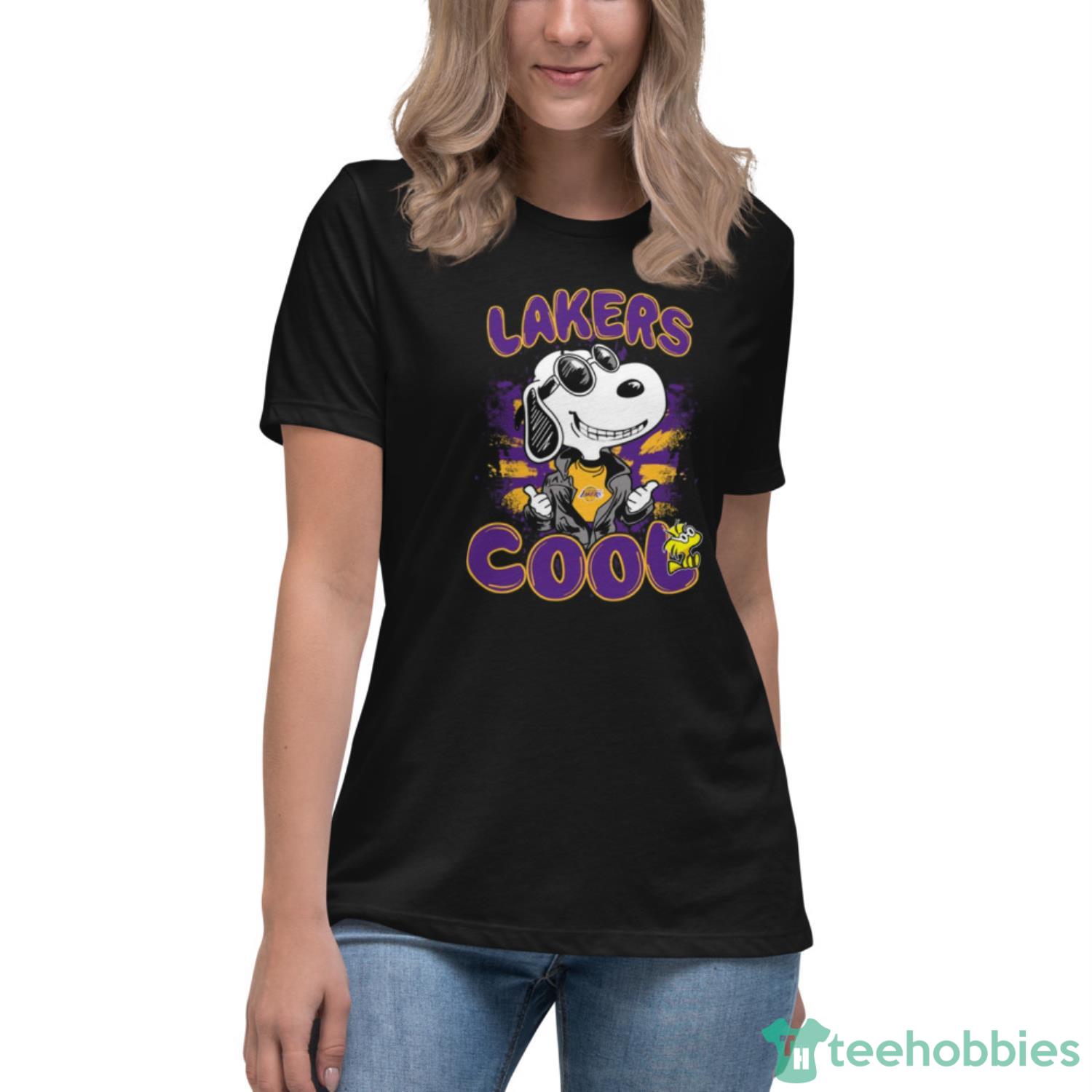 NBA Basketball Los Angeles Lakers Cool Snoopy Shirt T Shirt - Womens Relaxed Short Sleeve Jersey Tee