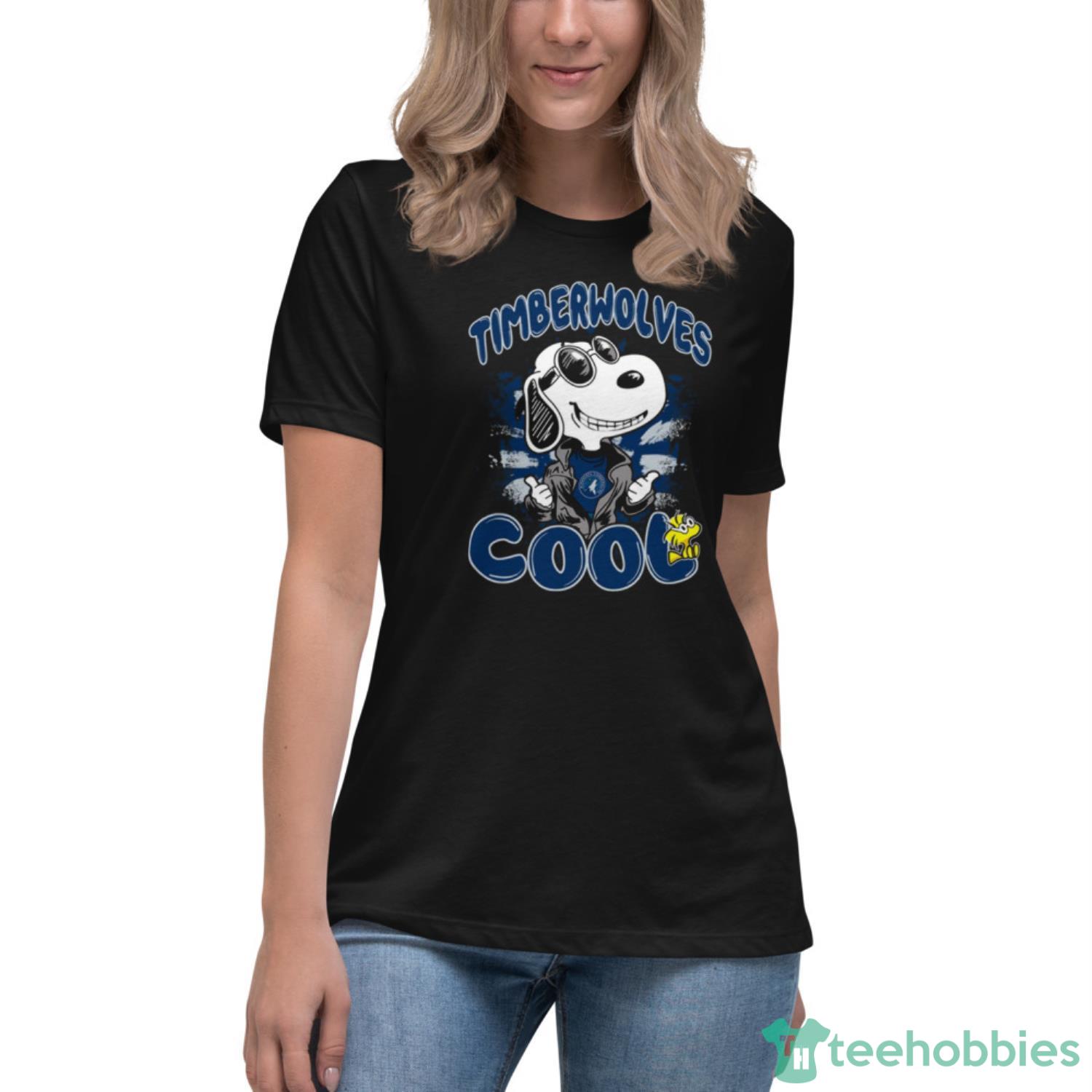 NBA Basketball Minnesota Timberwolves Cool Snoopy Shirt T Shirt - Womens Relaxed Short Sleeve Jersey Tee