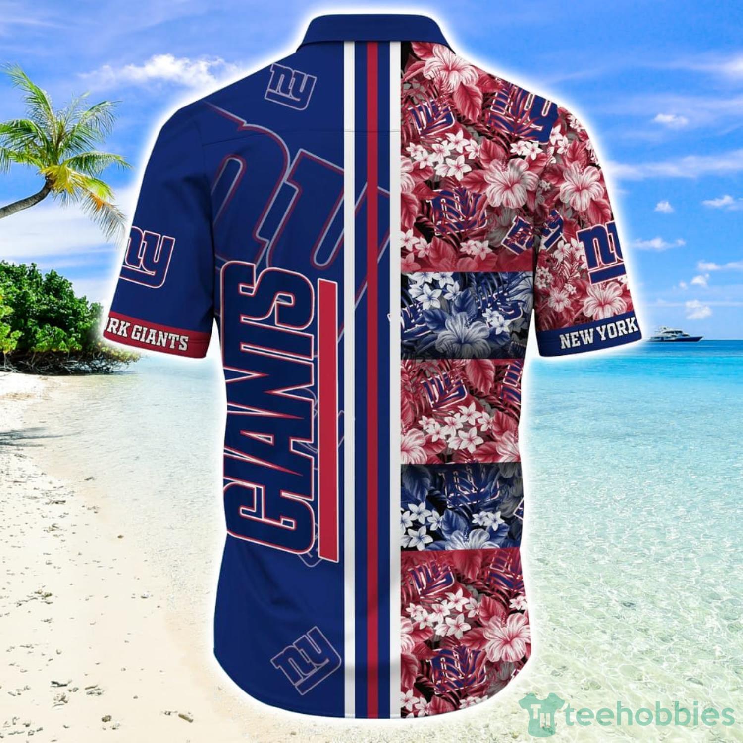 New York Giants NFL Personalized Tropical Habicus Pattern Short Sleeves Hawaiian  Shirt