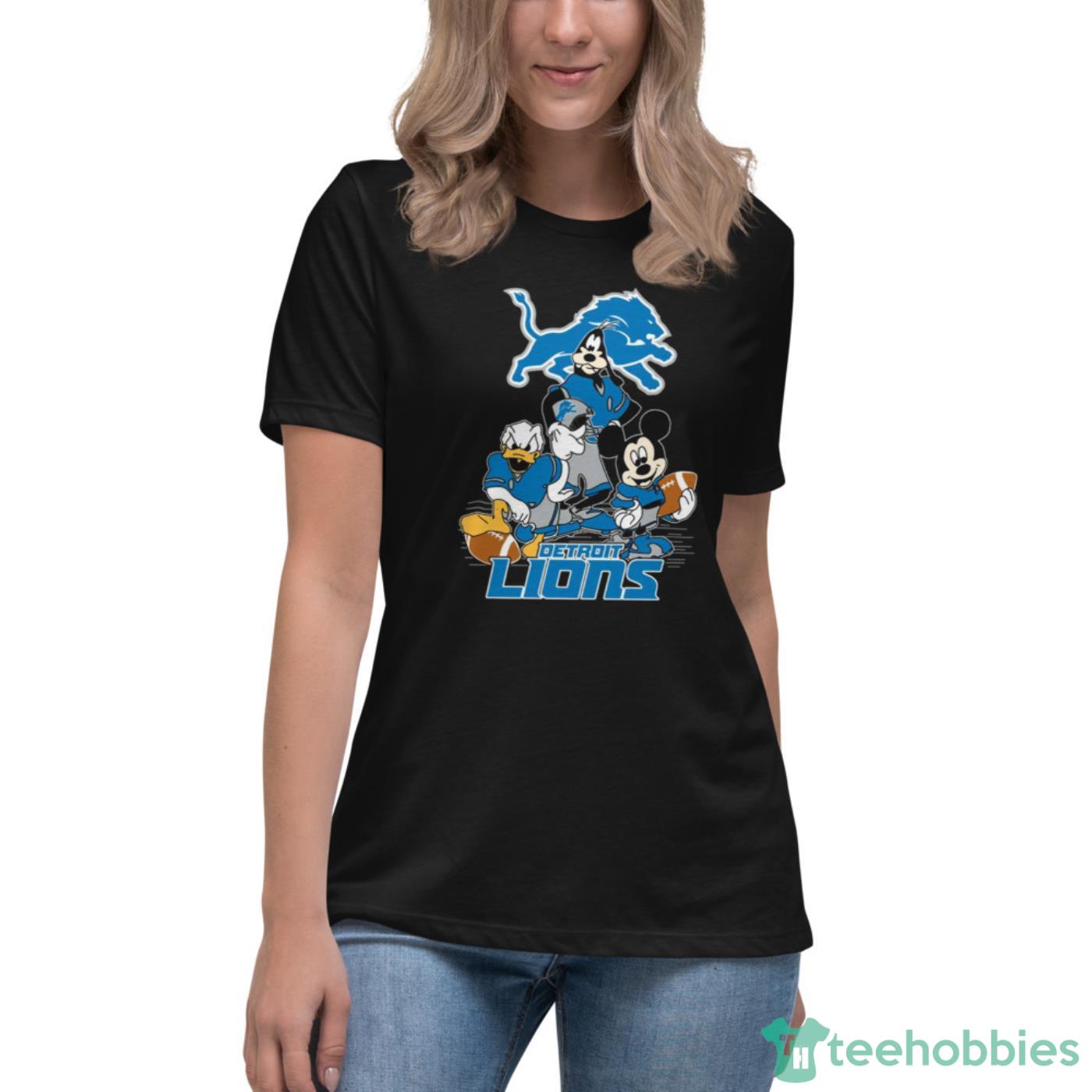 Mickey Donald Goofy The Three Detroit Lions Football T-Shirt - T