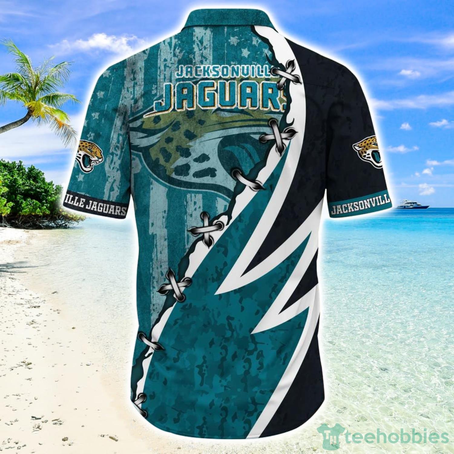 NFL Jacksonville Jaguars Teal Black Polo Shirt V3