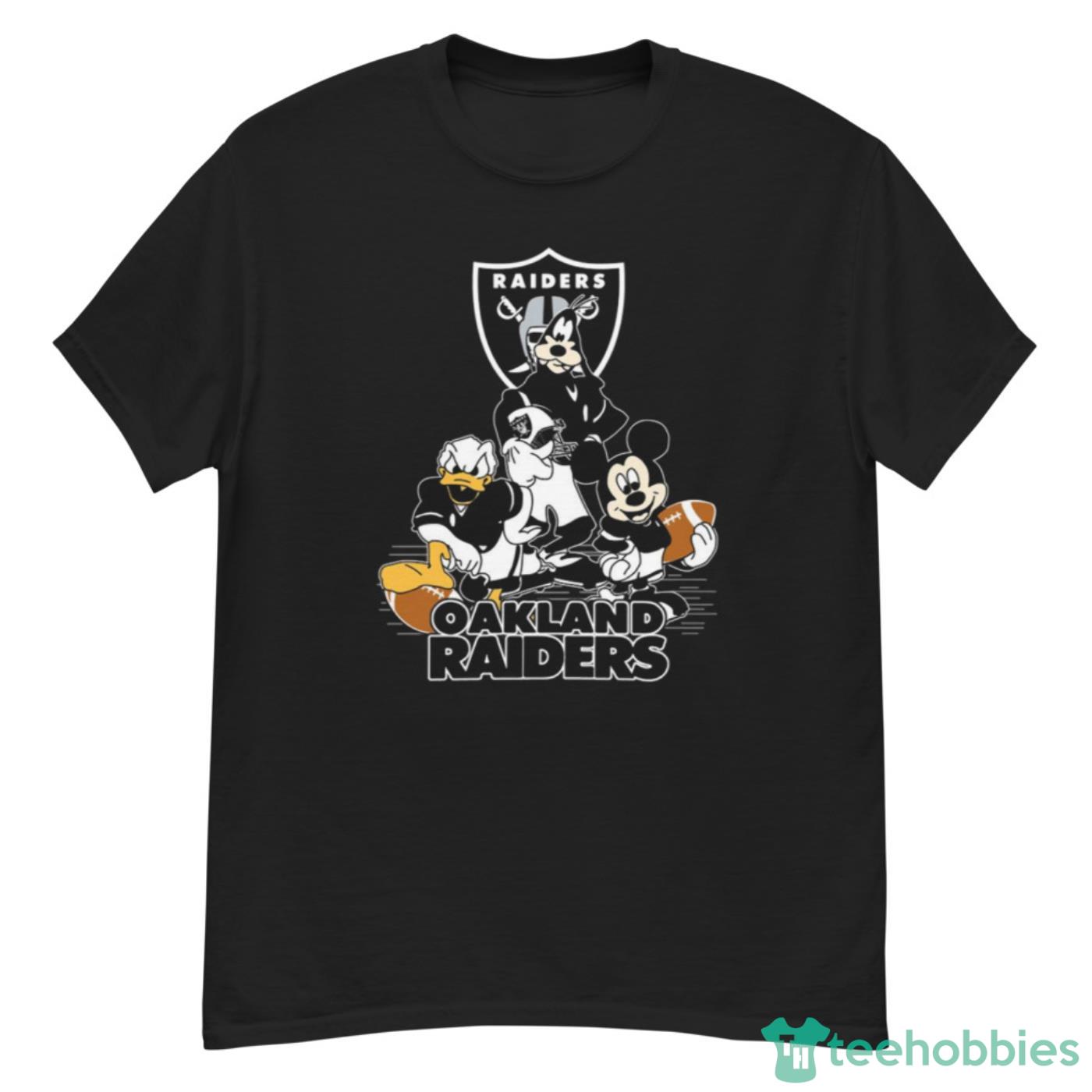 NFL Oakland Raiders Mickey Mouse Donald Duck Goofy Football Shirt T Shirt