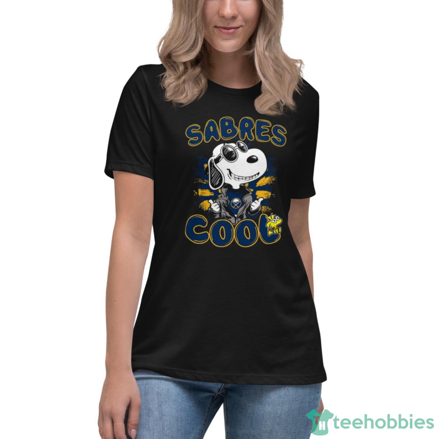 NHL Hockey Buffalo Sabres Cool Snoopy Shirt T Shirt - Womens Relaxed Short Sleeve Jersey Tee
