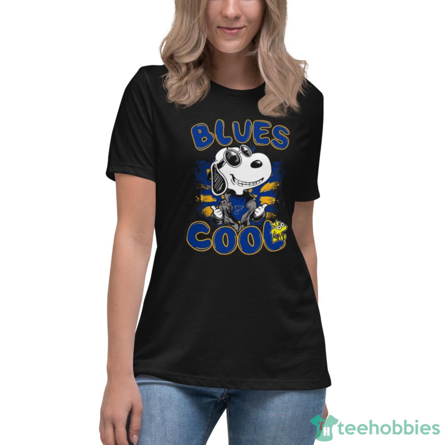 NHL Hockey St.Louis Blues Cool Snoopy Shirt T Shirt - Womens Relaxed Short Sleeve Jersey Tee