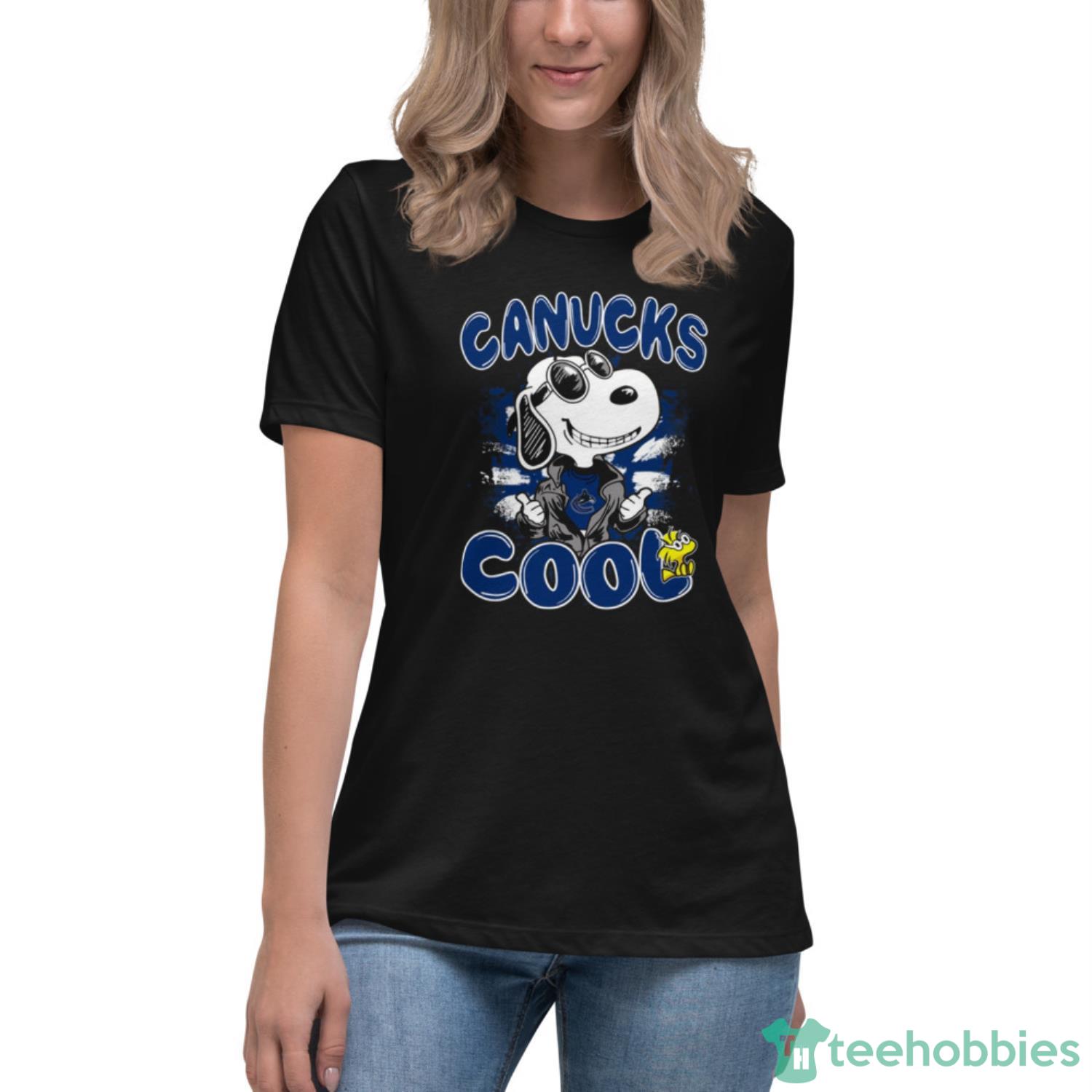 NHL Hockey Vancouver Canucks Cool Snoopy Shirt T Shirt - Womens Relaxed Short Sleeve Jersey Tee