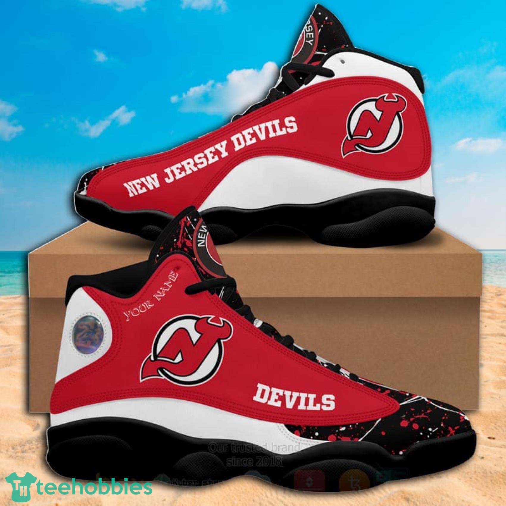 New Jersey Devils CUSTOM Air Jordan 1 Shoes 