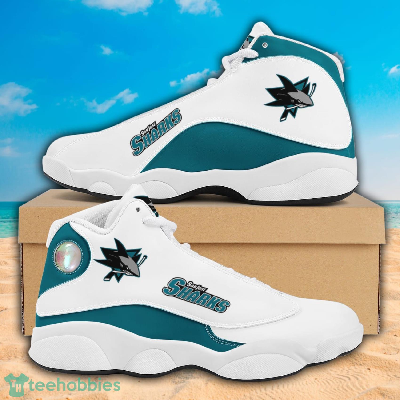 NHL San Jose Sharks White Air Jordan 13 Shoes Gift For Fans Product Photo 1