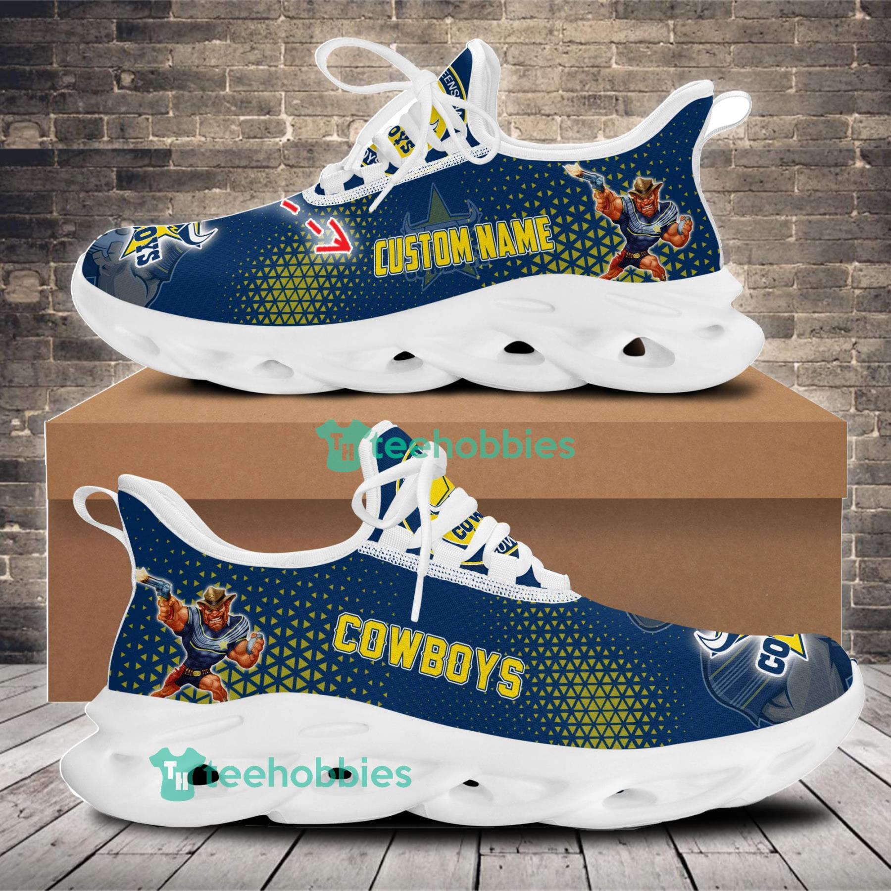 North Queensland Cowboys Mascot Custom Name Sneakers Max Soul Shoes For Men And Women Nrl Sneakers Product Photo 1