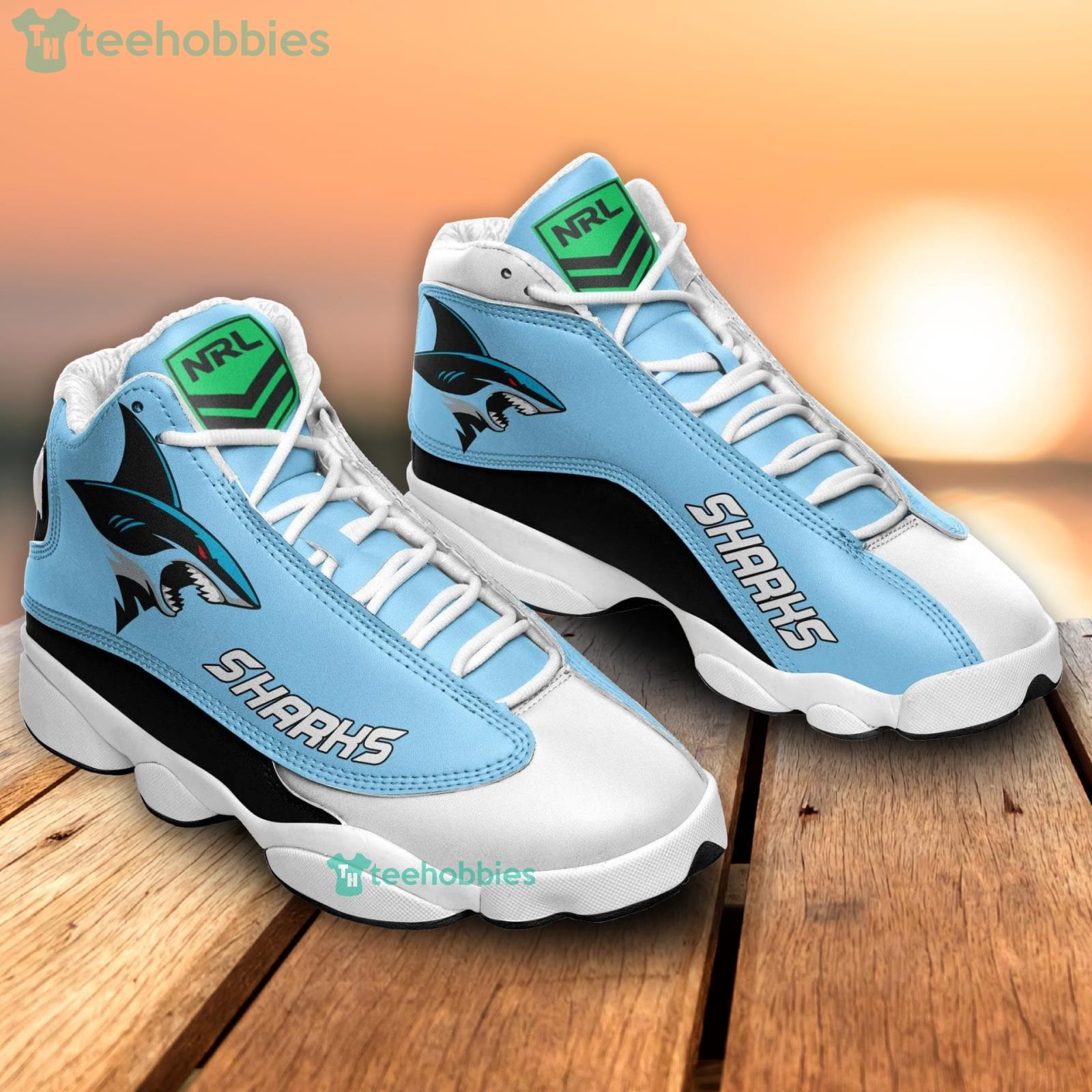 NRL Cronulla-Sutherland Sharks Air Jordan 13 Shoes Running Sneaker For Fans Product Photo 1