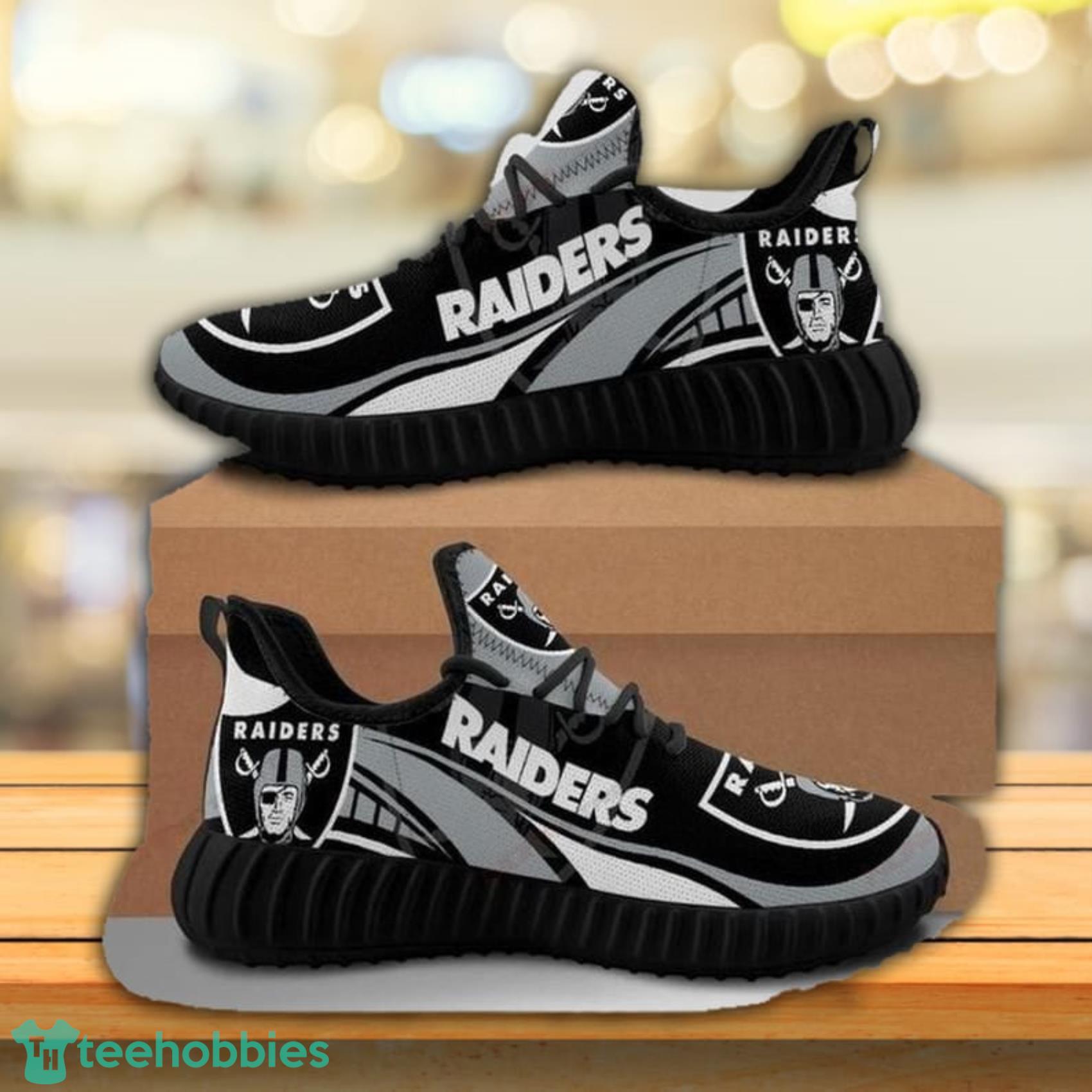 Oakland Raiders Football Nfl Teams Football Black Running Walking Shoes Reze Sneakers Product Photo 1