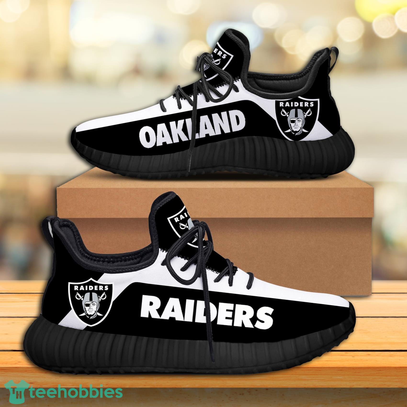 Oakland Raiders NFL Teams Football Black Running Walking Shoes Reze Sneakers Product Photo 1