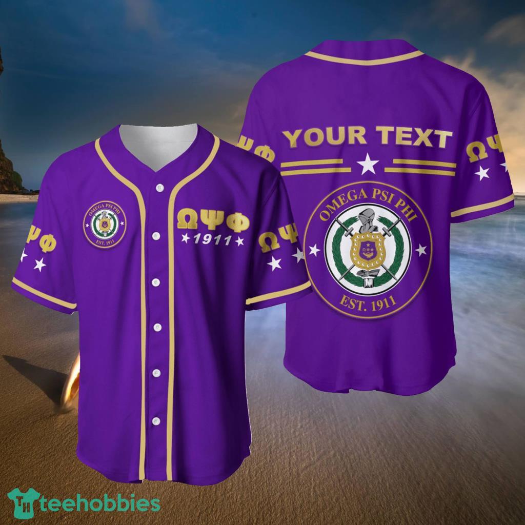 Omega Psi Phi 1911 Crest Royal Purple Simple Style Baseball Jerseys  Shirt - Omega Psi Phi 1911 Crest Royal Purple Simple Style Baseball Jerseys  Shirt