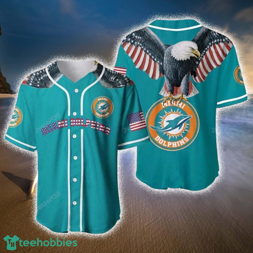 Onres design NFL Miami Dolphin Shirt American Eagle Baseball Jersey Shirt - Onres design NFL Miami Dolphin Shirt American Eagle Baseball Jersey Shirt