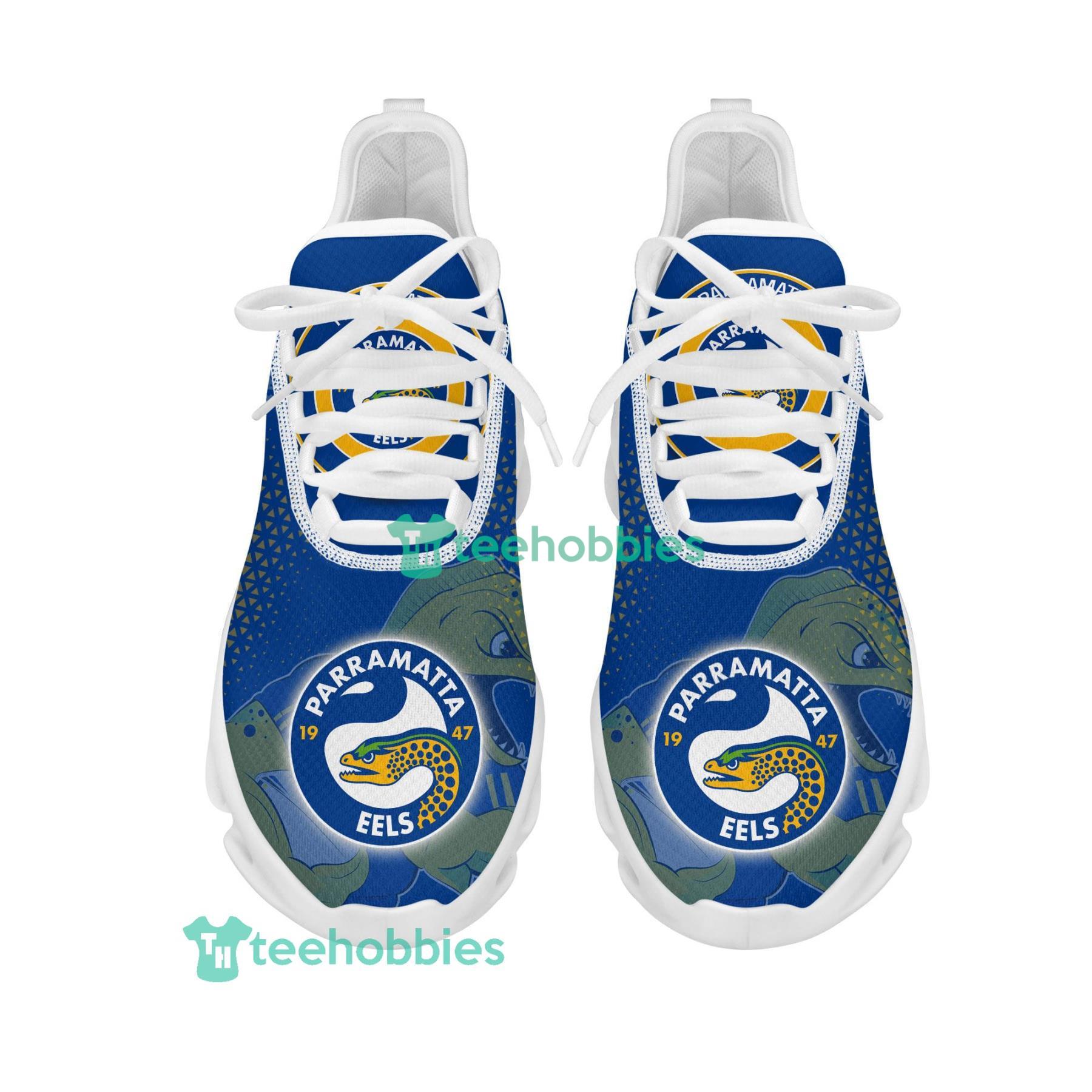 Parramatta Eels Mascot Custom Name Sneakers Max Soul Shoes For Men And Women Nrl Sneakers Product Photo 2