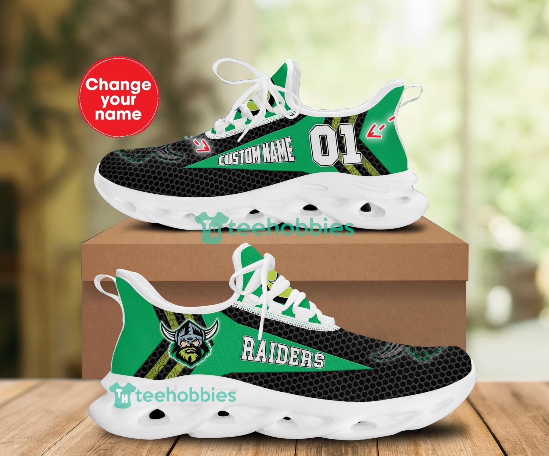 Personalized Name And Number Canberra Raiders Sneakers Max Soul Shoes For Men And Women Product Photo 1