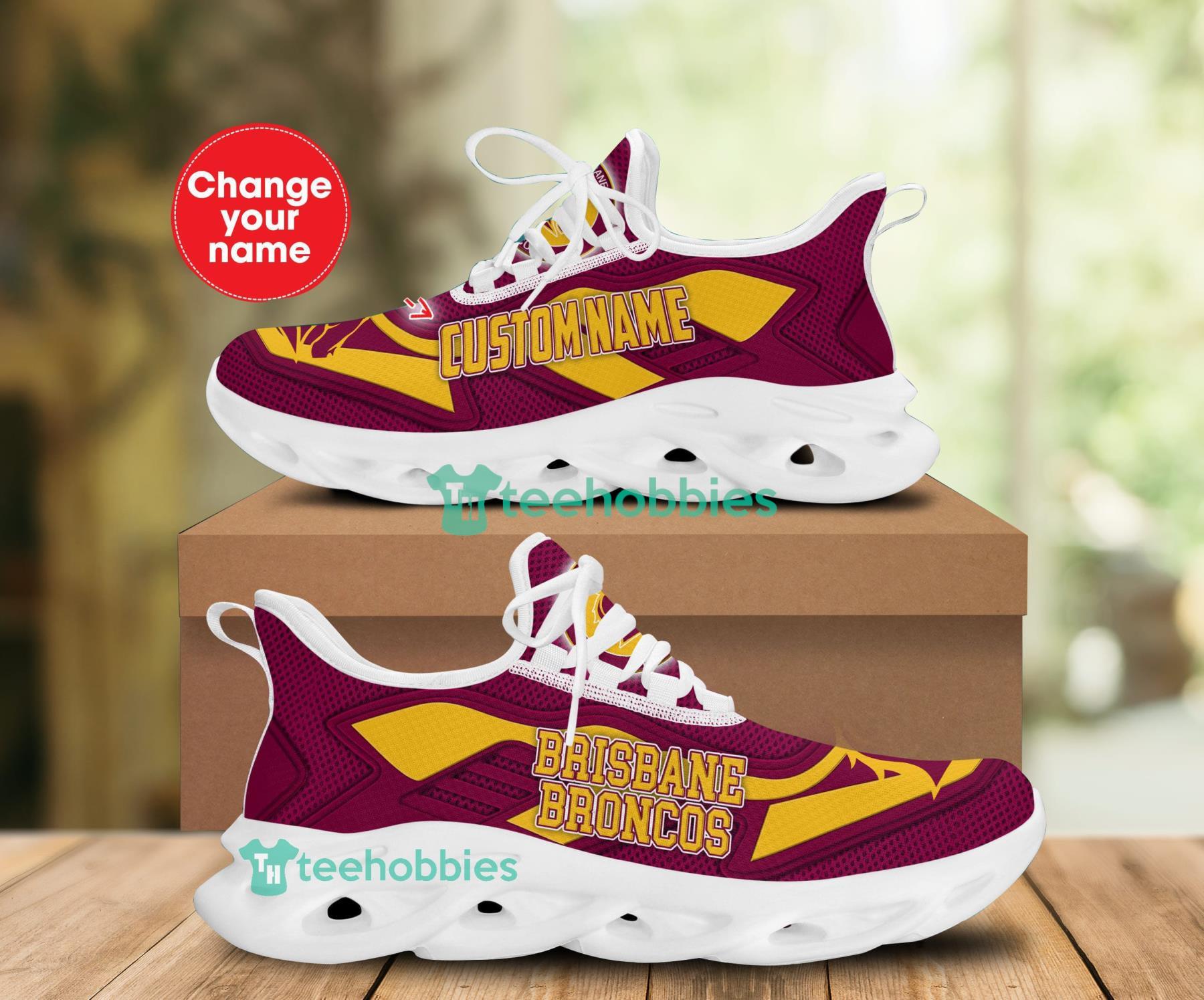 Personalized Name Brisbane Broncos Sneakers Max Soul Shoes For Men And Women Product Photo 1