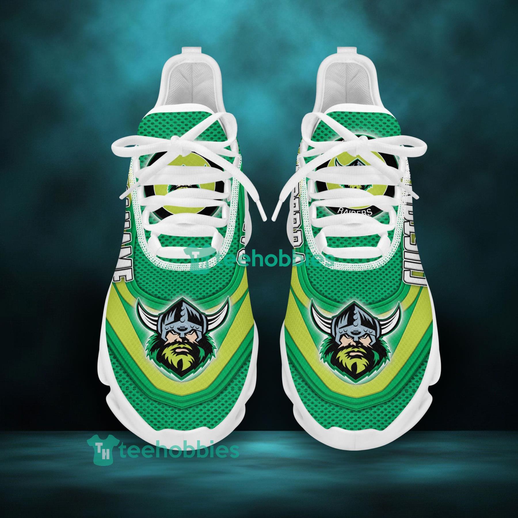 Personalized Name Canberra Raiders Sneakers Green Max Soul Shoes Product Photo 2