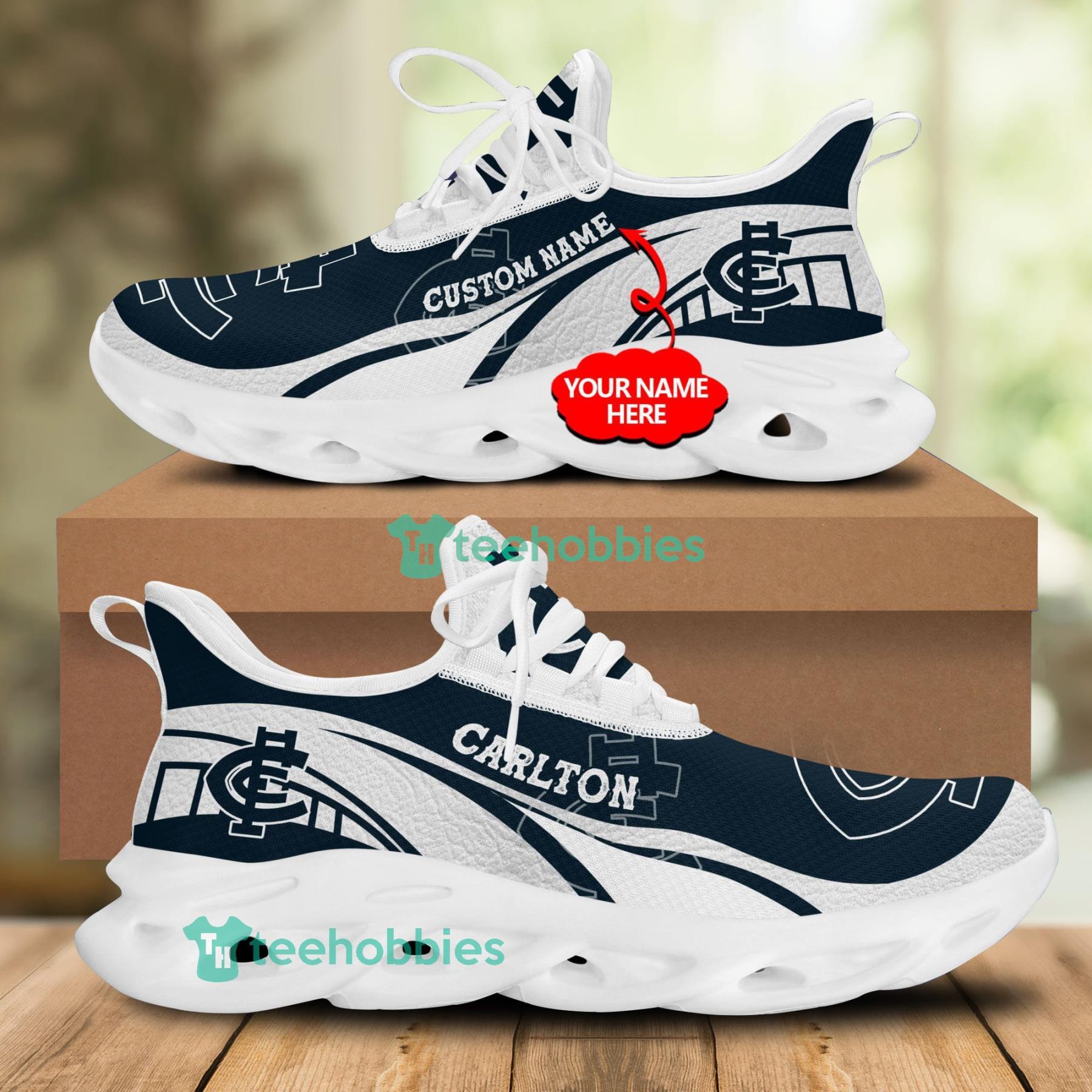 Personalized Name Carlton Football Club Sneakers Max Soul Shoes For Men And Women Afl Sneakers Product Photo 1
