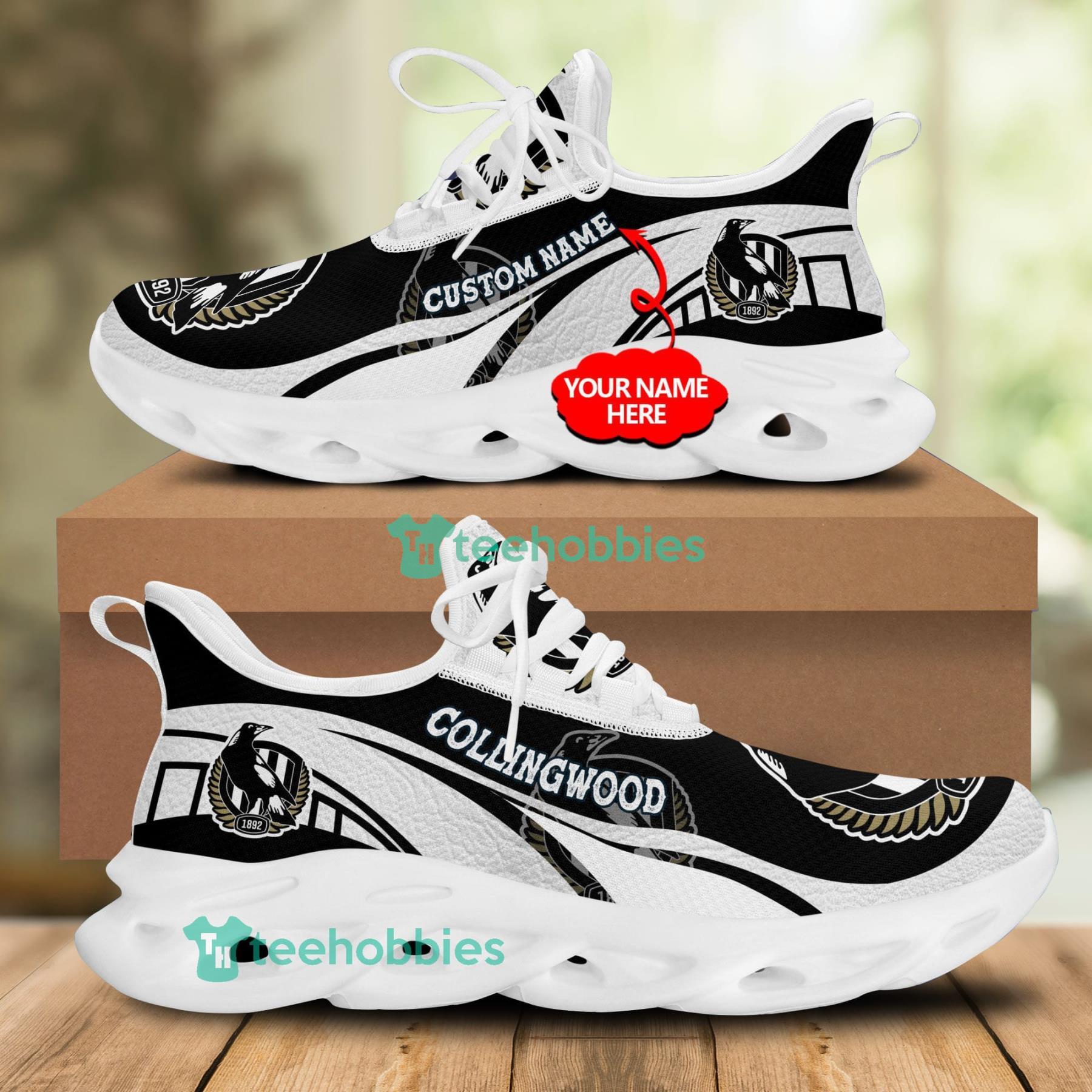 Personalized Name Collingwood Football Club Sneakers Max Soul Shoes For Men And Women Afl Sneakers Product Photo 1