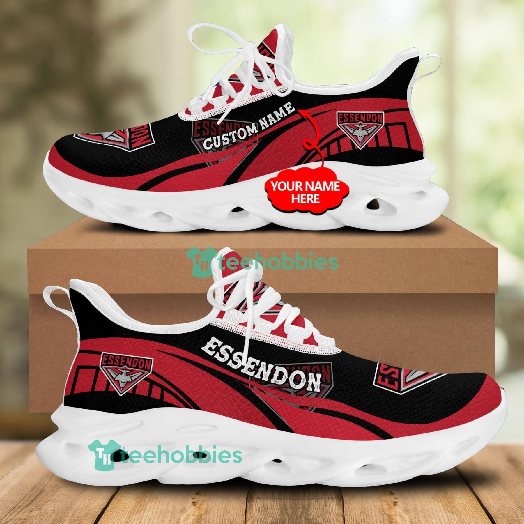 Personalized Name Essendon Football Club Sneakers Max Soul Shoes For Men And Women Afl Sneakers Product Photo 1
