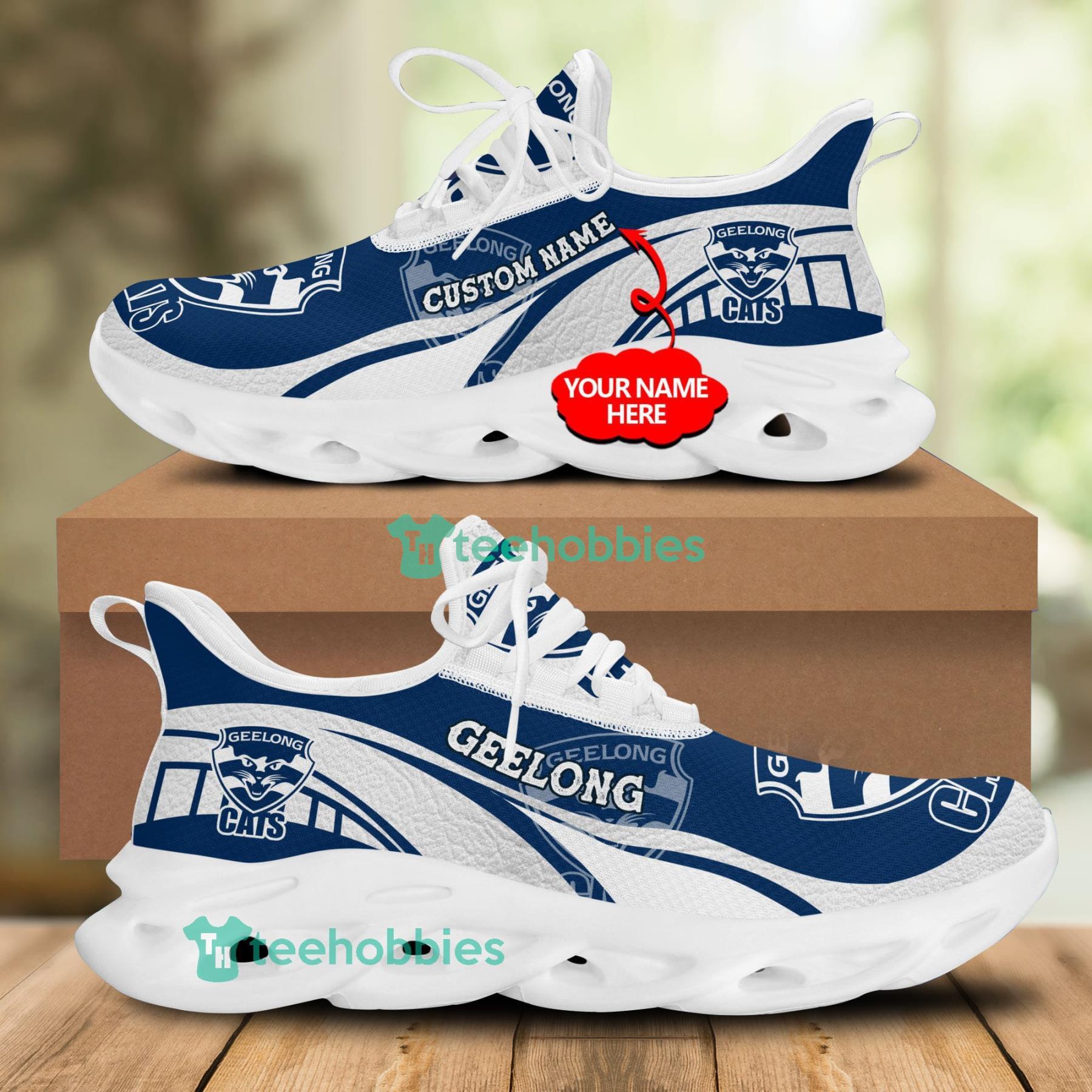 Personalized Name Geelong Football Club Sneakers Max Soul Shoes For Men And Women Afl Sneakers Product Photo 1