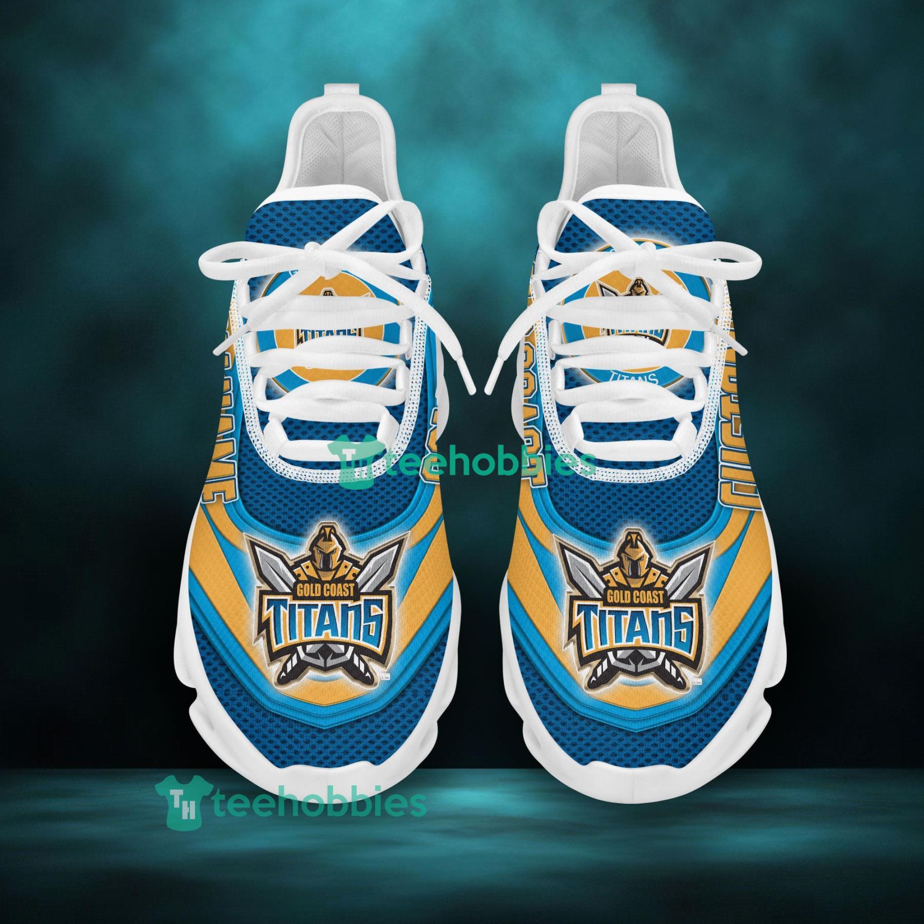 Personalized Name Gold Coast Titans Sneakers Max Soul Shoes For Men And Women Product Photo 2