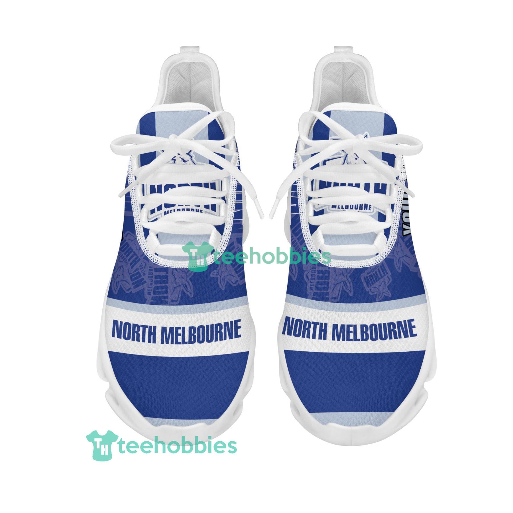 Personalized Name North Melbourne Flag Football Club Sneakers Max Soul Shoes For Men And Women Afl Sneakers Product Photo 2