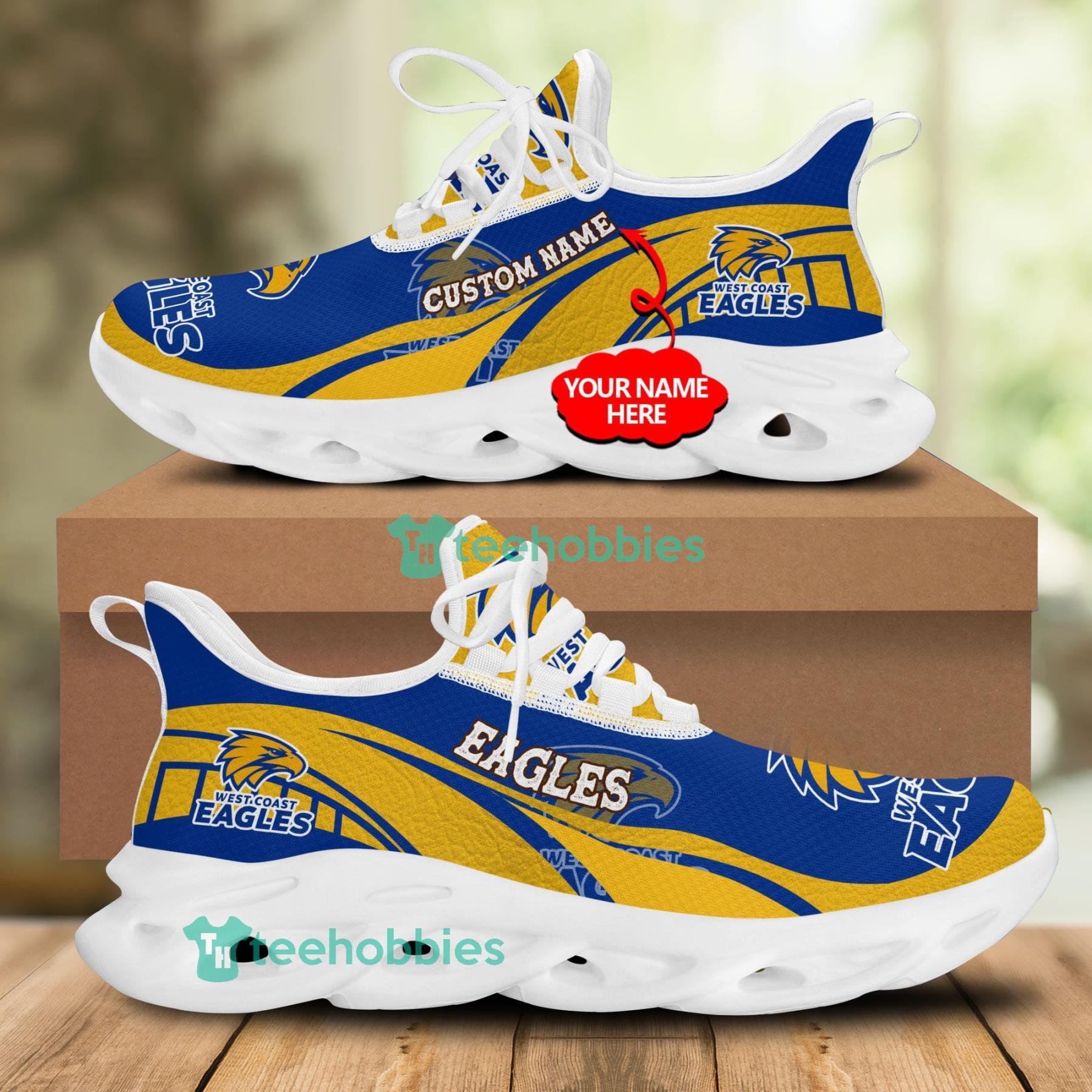 Personalized Name West Coast Eagles Sneakers Max Soul Shoes For Men And Women Afl Sneakers Product Photo 1