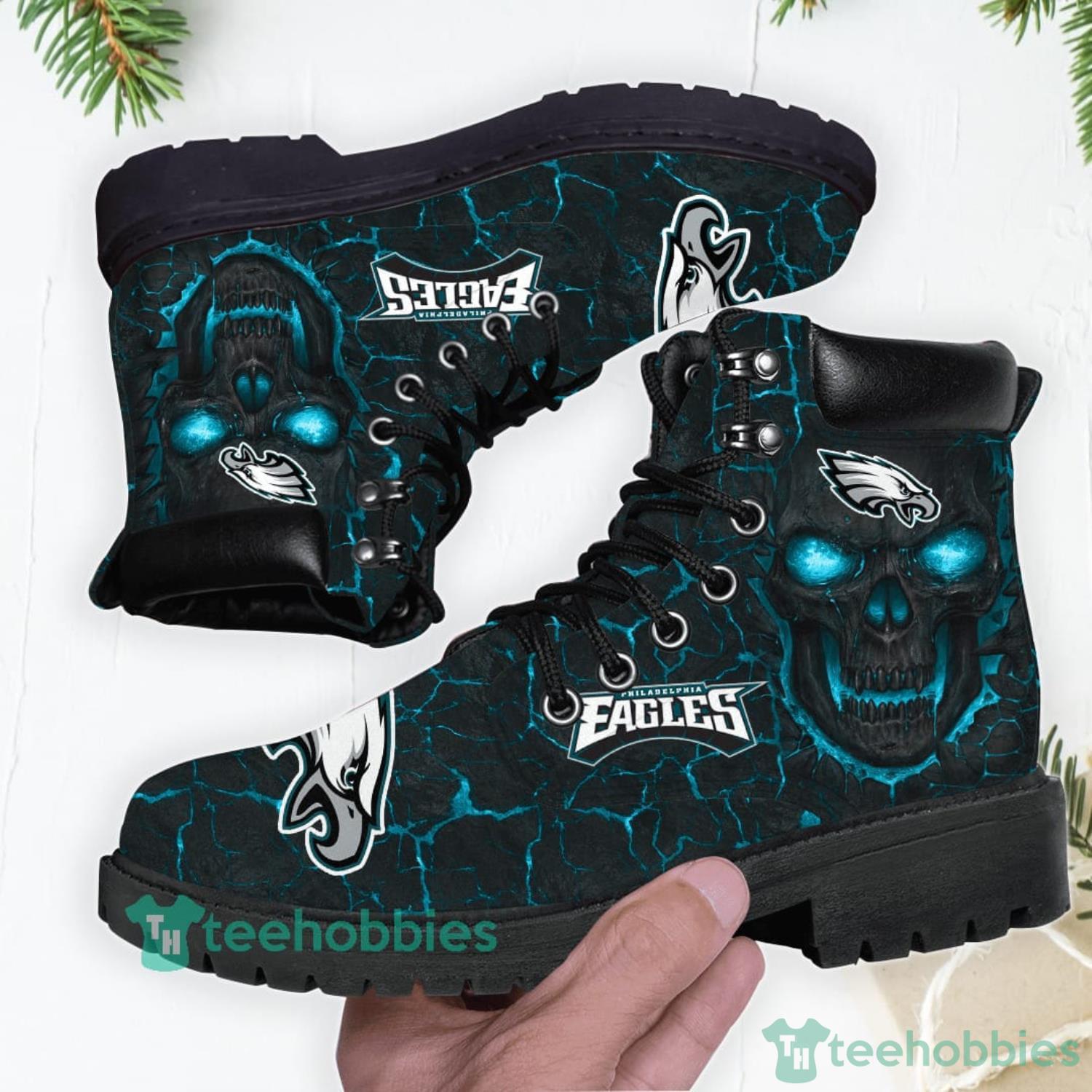 Philadelphia Eagles Skull Light Boots For Fans