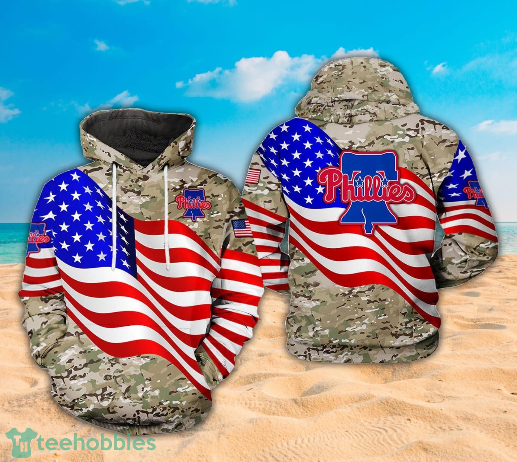 Philadelphia Phillies Camouflage Veteran 3D Hoodie –