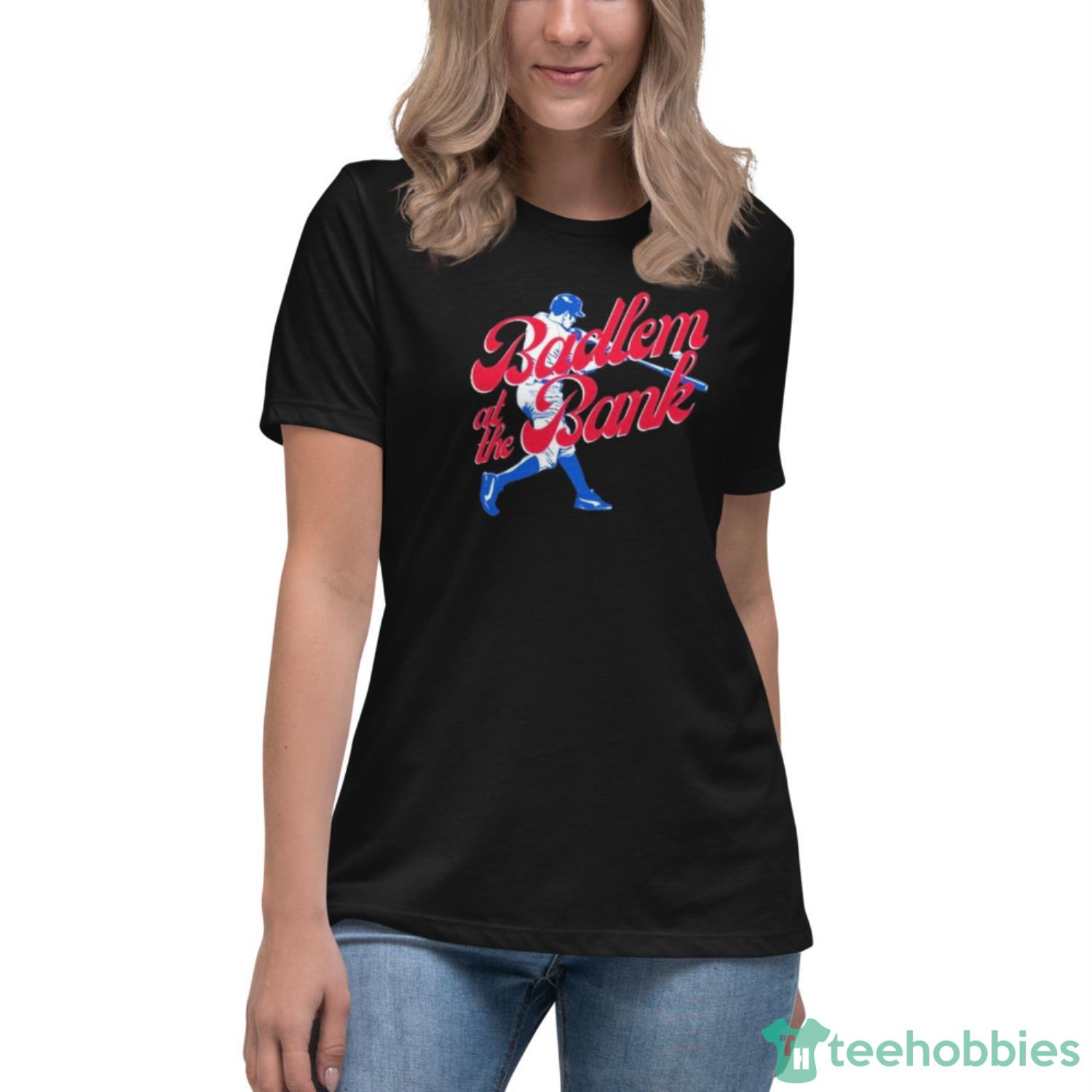 Philly Bedlam At The Bank Philadelphia Phillies Baseball T-Shirt - Womens Relaxed Short Sleeve Jersey Tee