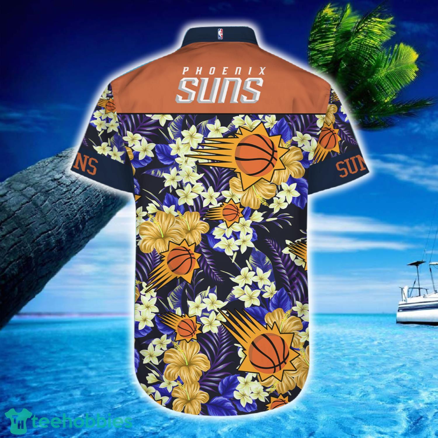 Phoenix Suns Flowers Pattern Hawaiian Shirt And Short image Phoenix Suns Flowers Pattern Hawaiian Shirt And Short Product Photo 5