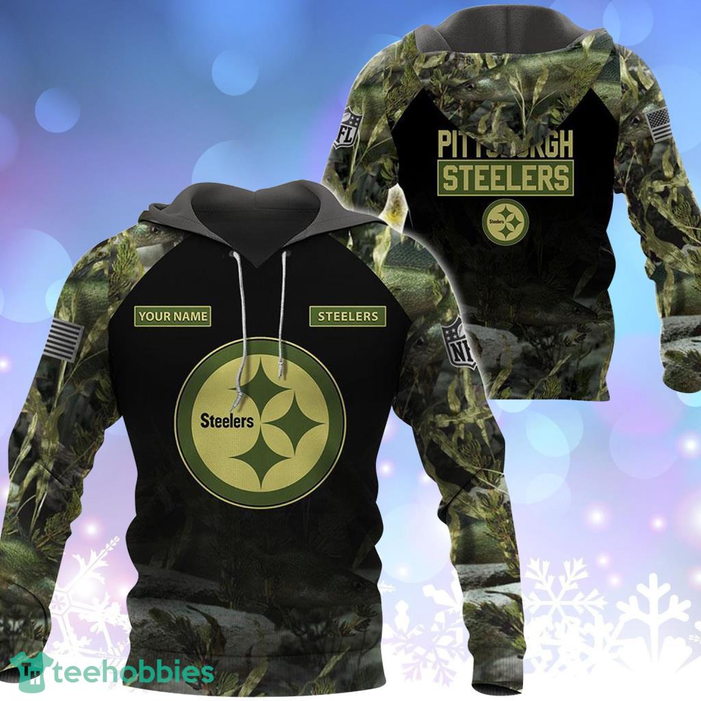 Pittsburgh Steelers NFL Personalized Your Name Fishing Camo Hoodie 3D All  Over Print