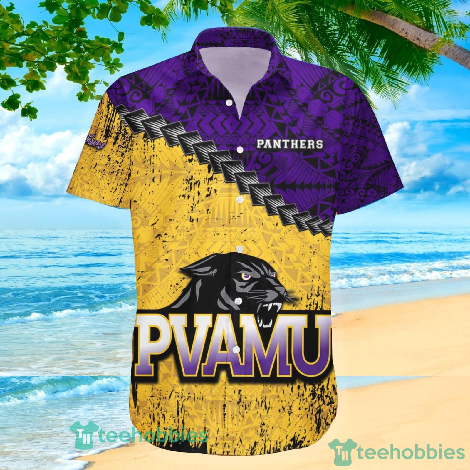Prairie View A&M Panthers NCAA Grunge Polynesian Tattoo Hawaiian Shirt Suumer Gift For Men And Women Product Photo 2 Prairie View A&M Panthers NCAA Grunge Polynesian Tattoo Hawaiian Shirt Suumer Gift For Men And Women Product Photo 2