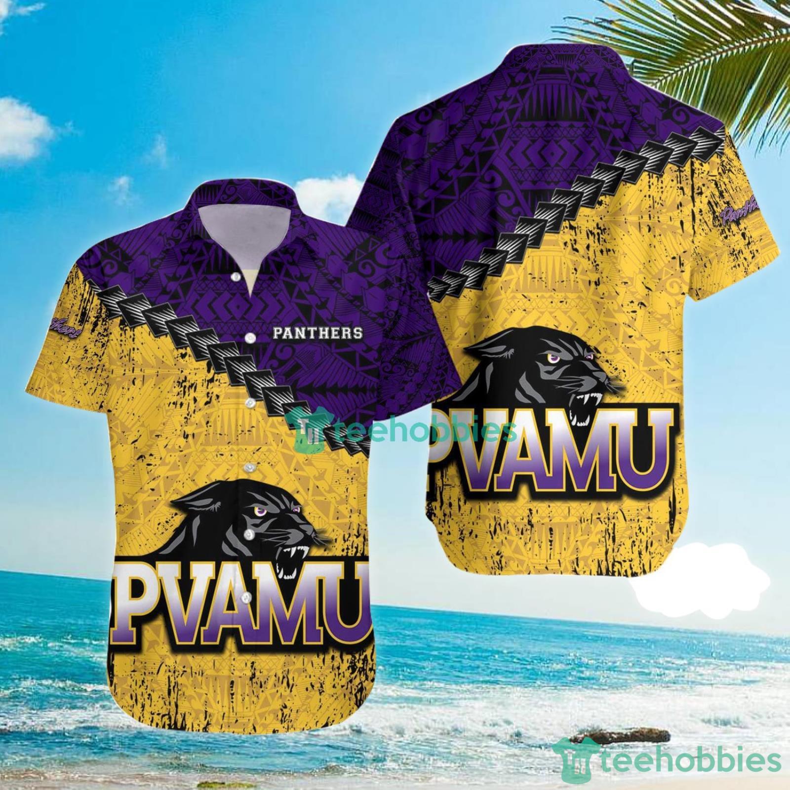 Prairie View A&M Panthers NCAA Grunge Polynesian Tattoo Hawaiian Shirt Suumer Gift For Men And Women image Prairie View A&M Panthers NCAA Grunge Polynesian Tattoo Hawaiian Shirt Suumer Gift For Men And Women Product Photo 3