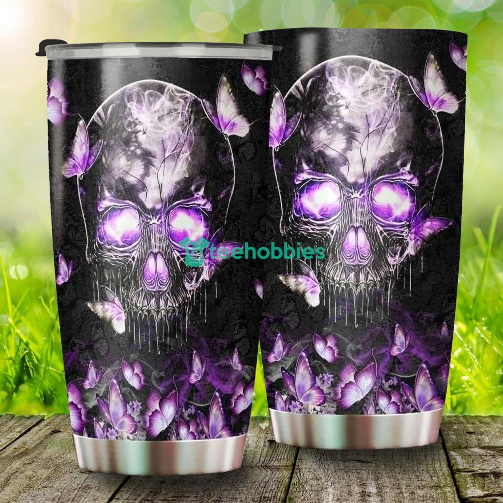 Flagwix Insulated Tumbler Purple Skull Butterfly Stainless Steel